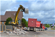 Building demolition on the northwest corner of Baldwin and Gregory roads