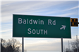 Baldwin Rd South Sign in the Judah Road Roundabout