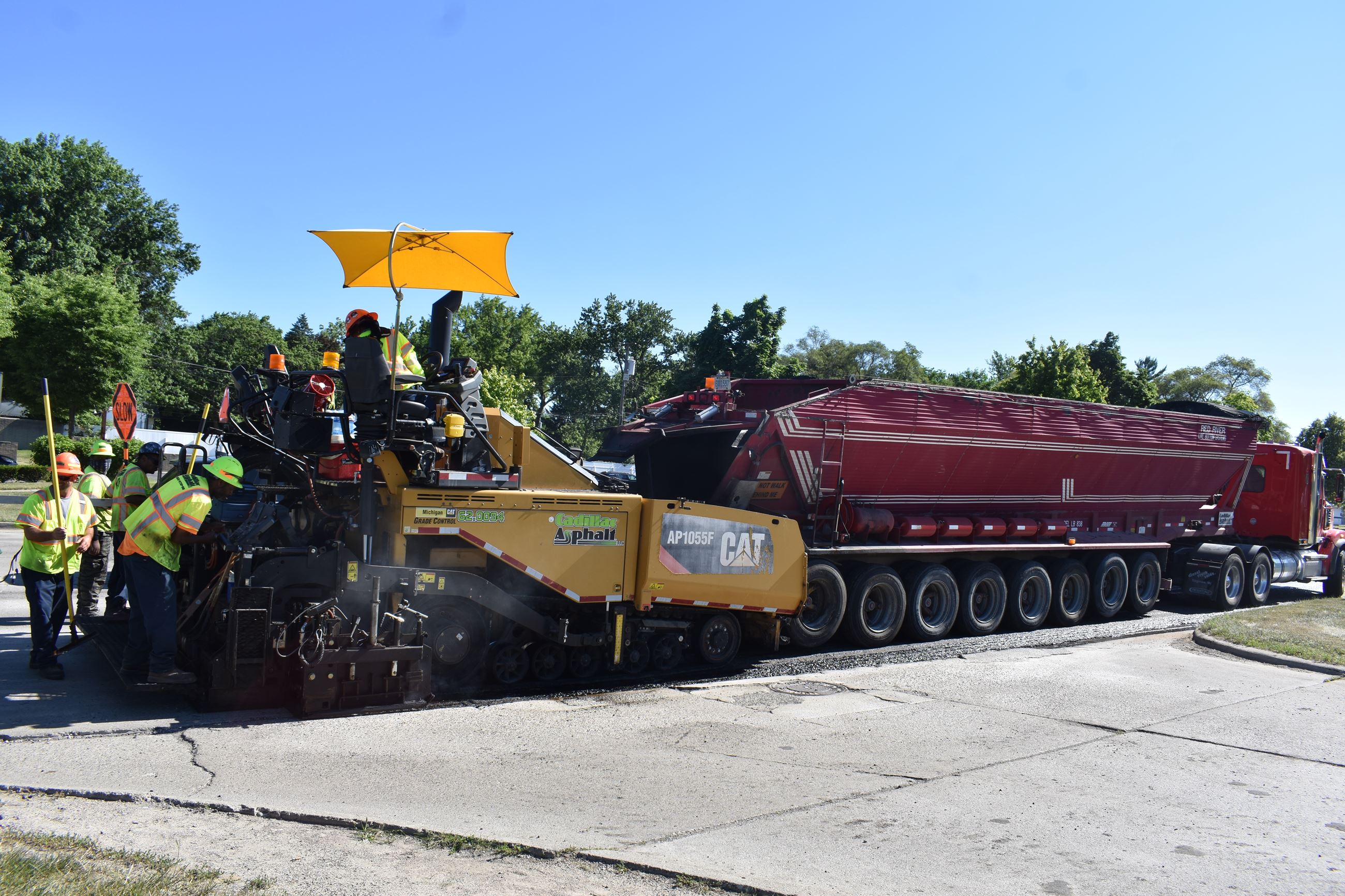 Cadillac Asphalt paving Eight Mile Road, east of Middlebelt Road 