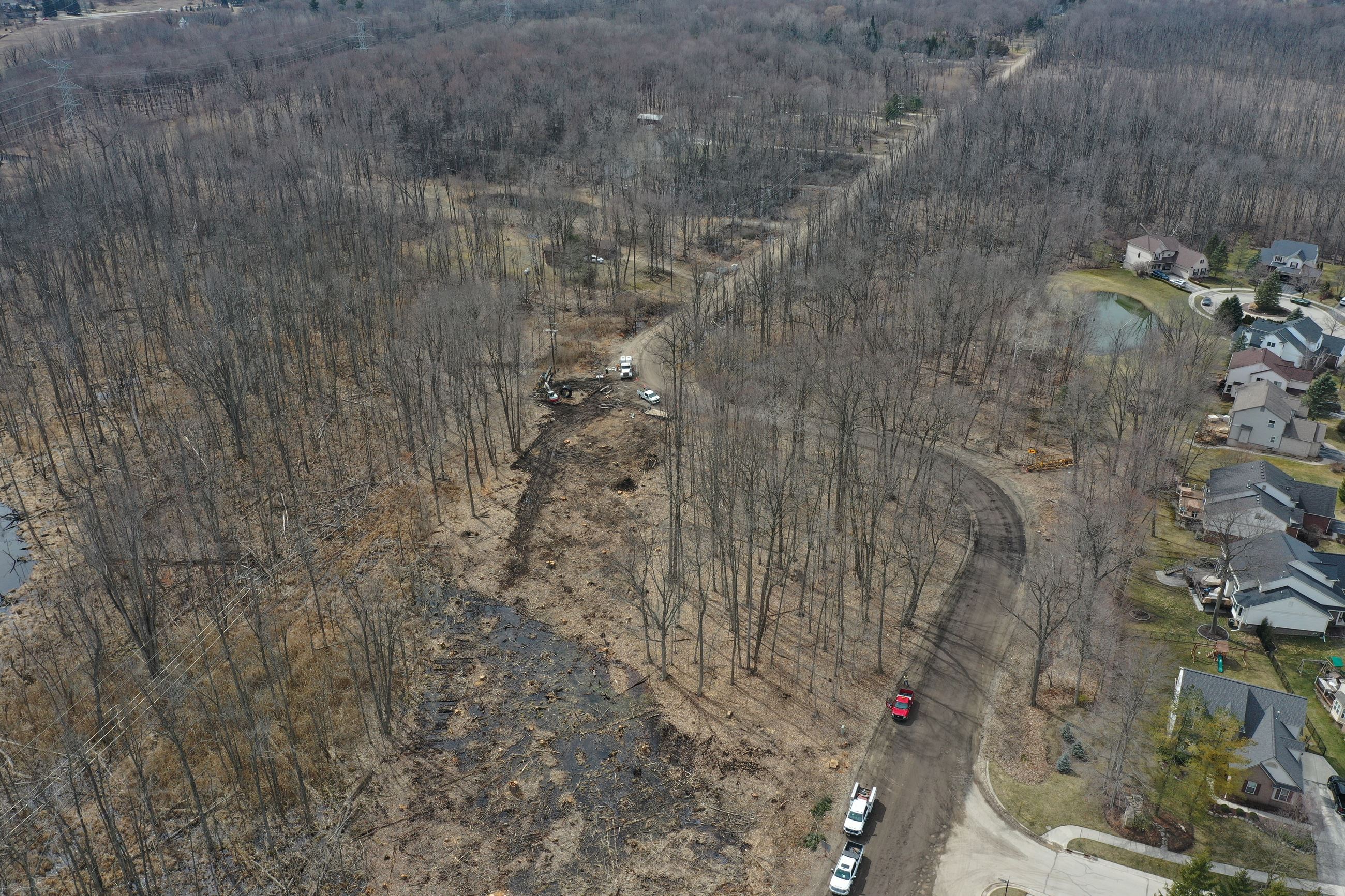 Waldon Road, Clintonville Road to Baldwin Road, prior to gravel road paving and roundabout construct