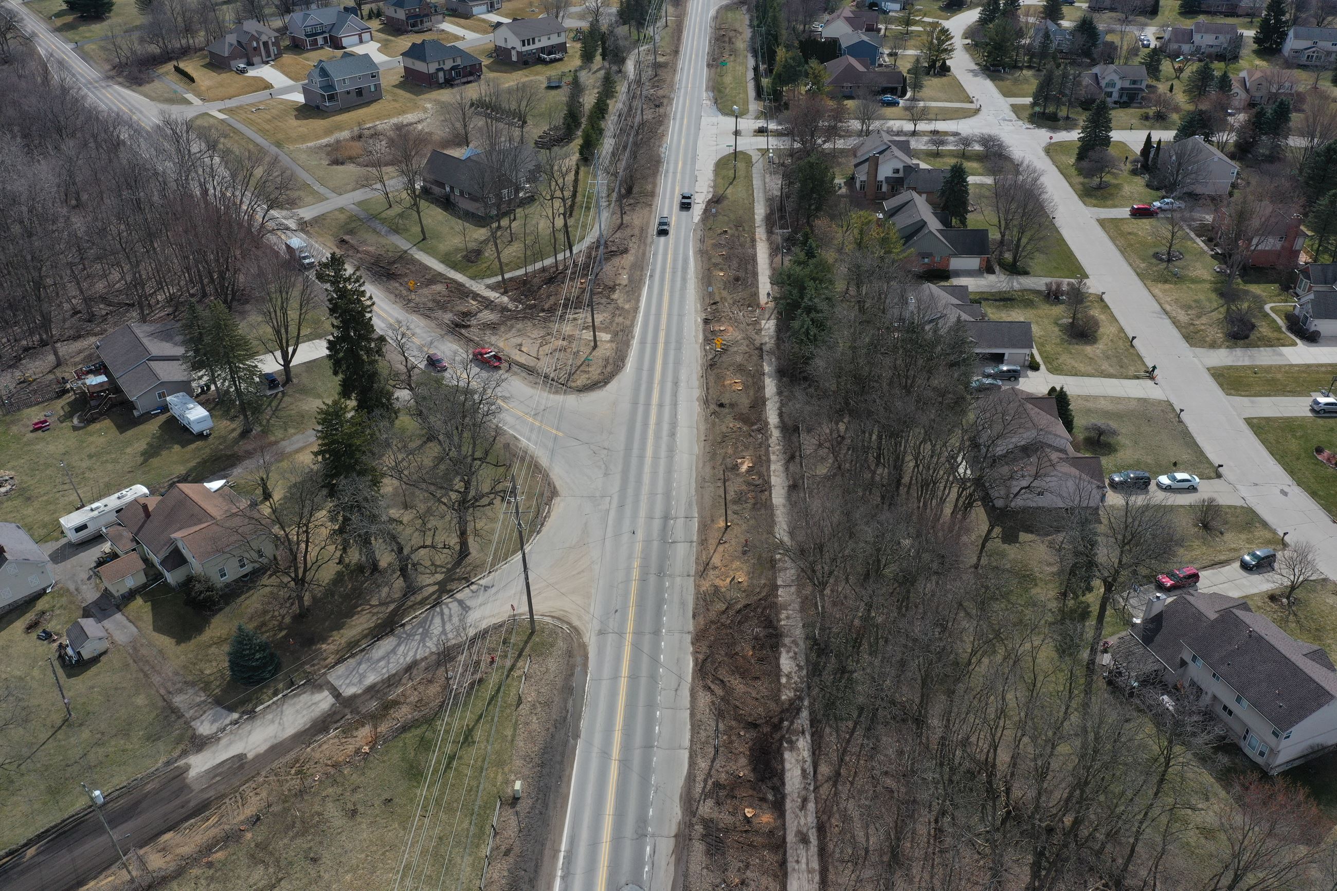 Orion/Stoney Creek/Conklin Road intersection pre-construction image 