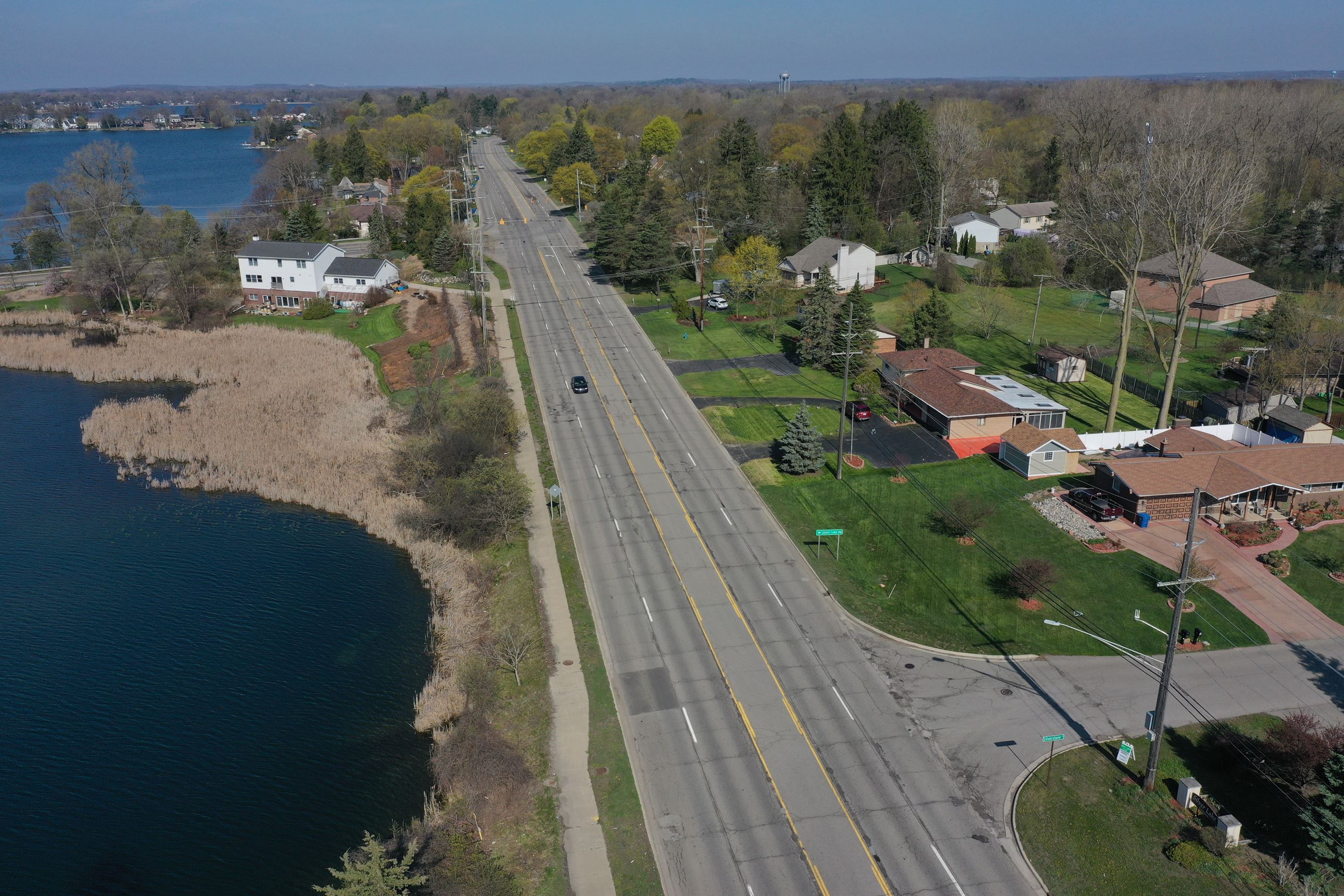 Walton Blvd, Clintonville Rd to Pontiac city limits, pre-construction aerial photo