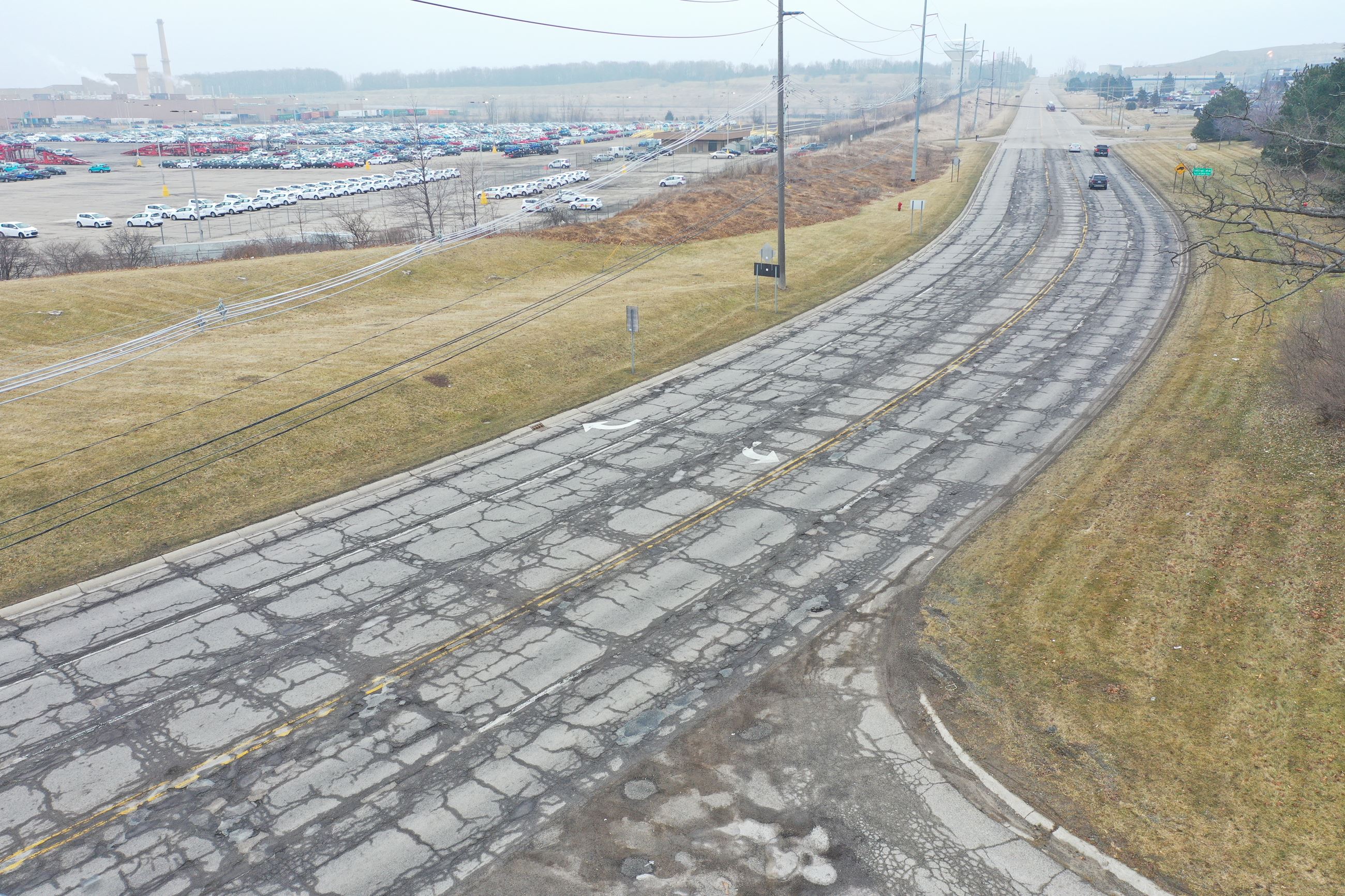 Brown, Giddings and Silver Bell roads prior to construction 