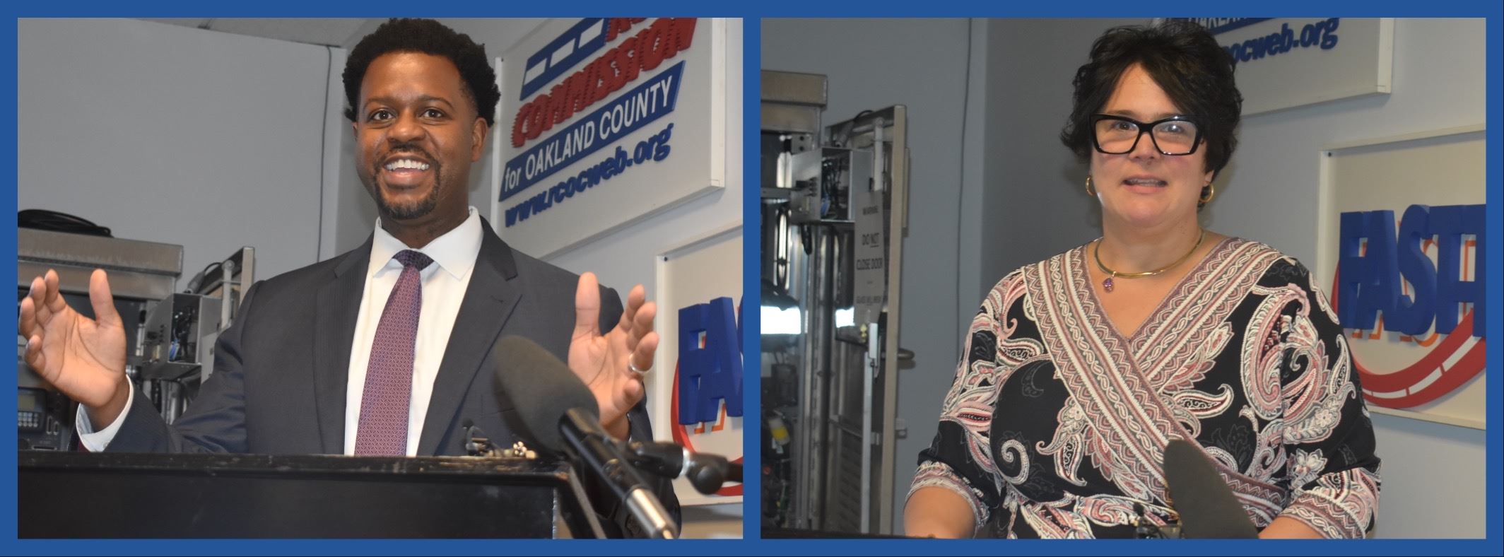 US DOT Robert Hampshire and RCOC Chair Andrea LaLonde speaking at grant announcement event