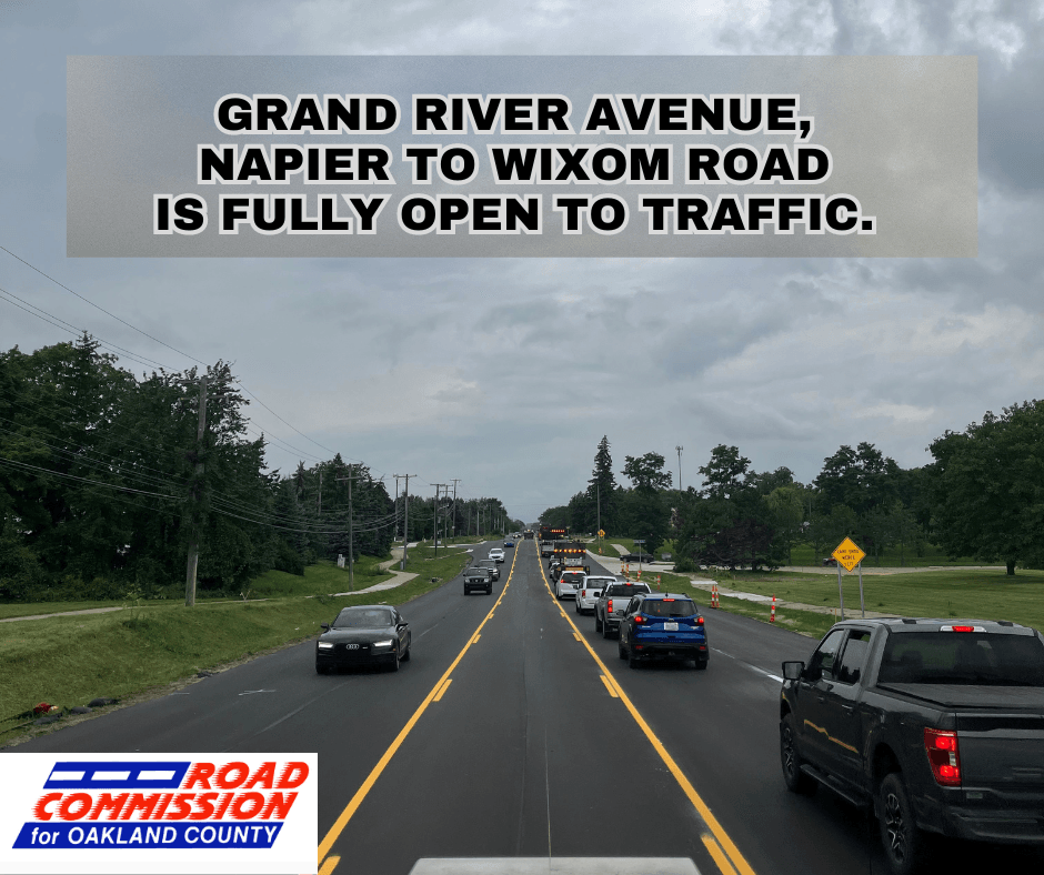Grand River Avenue image completion, Wixom to Napier Road, with center left-turn lane