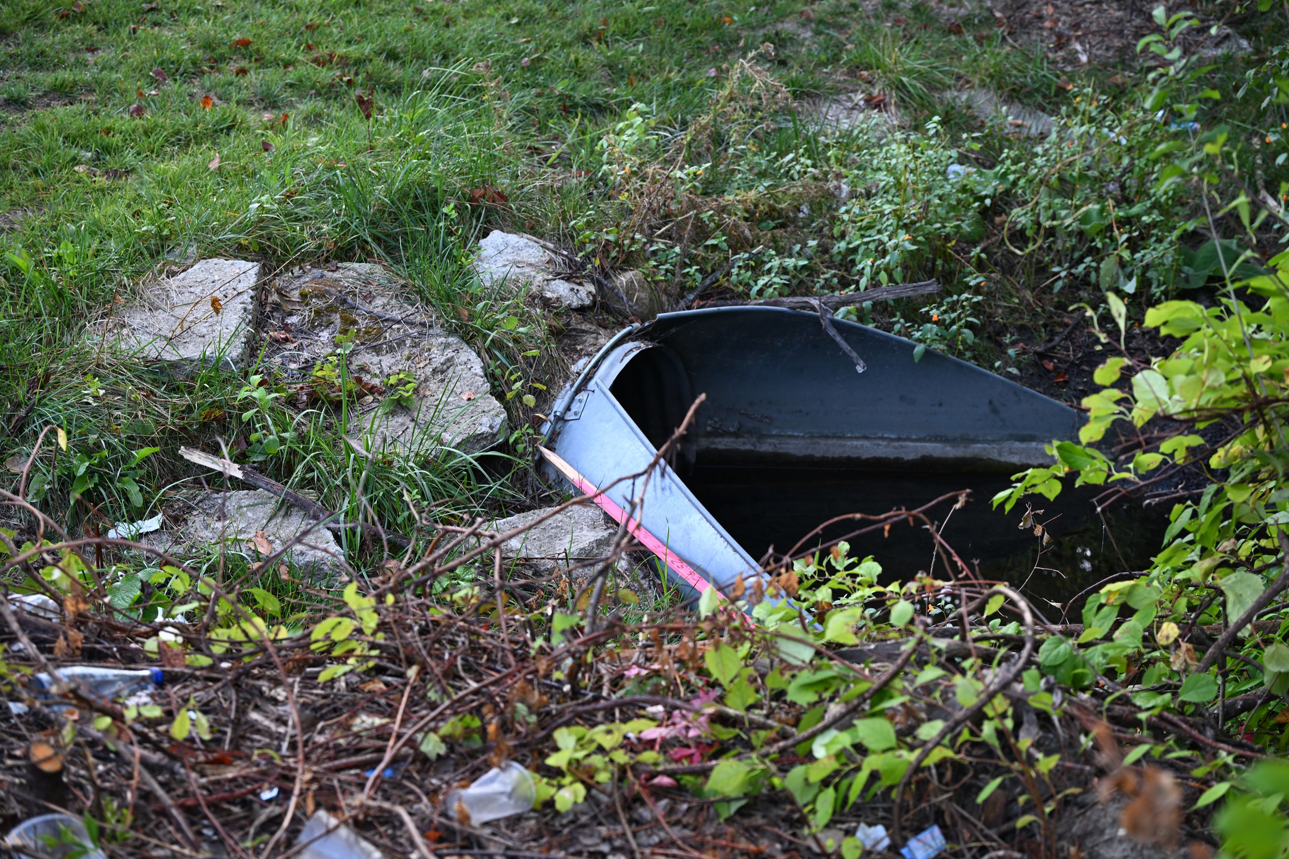 Culvert that will be replaced on 12 Mile Road just east of Franklin Road