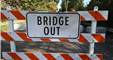 Bridge out sign on Martindale Road, Lyon Township
