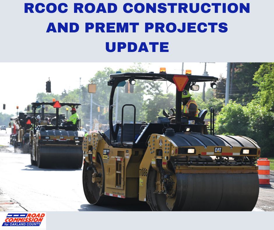 RCOC ROAD CONSTRUCTION UPDATE image has 3 rollers 