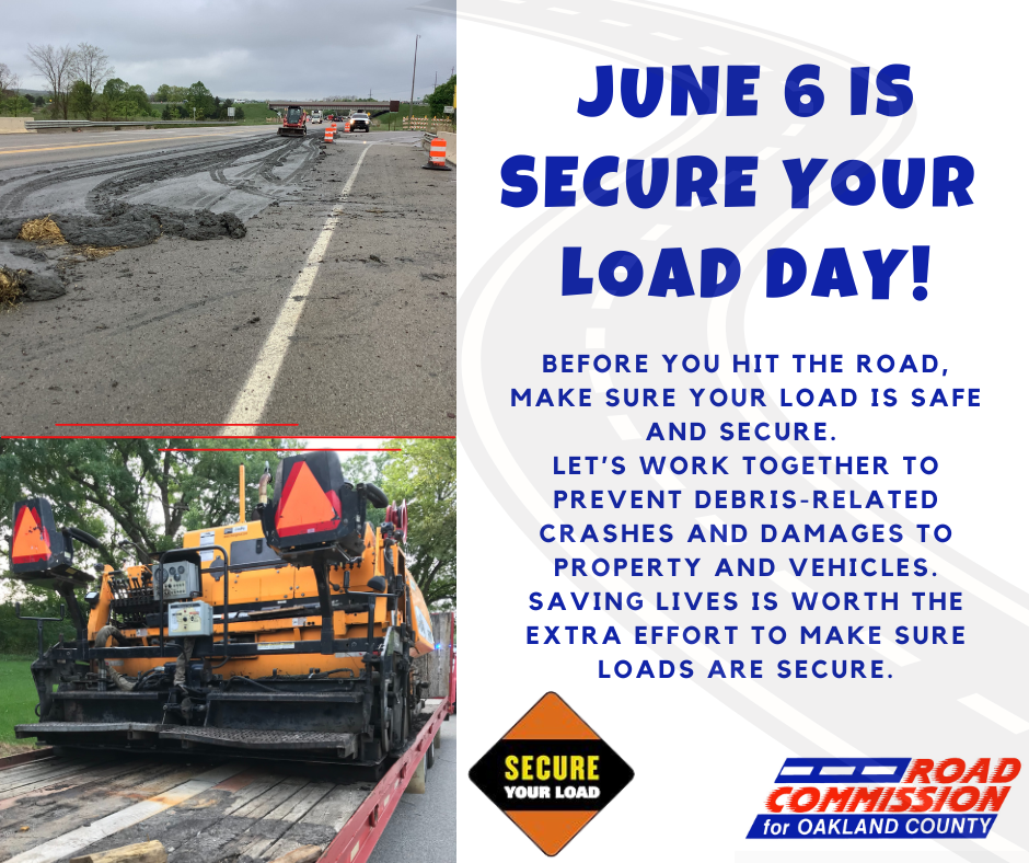 June 6 is secure your load day!  Images of vehicles not securing loads. 