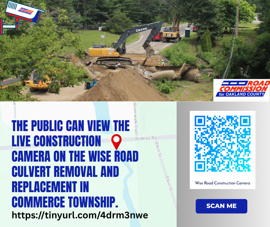 Work Zone Camera for Wise Road with QR code for scanning for camera link and image from camera