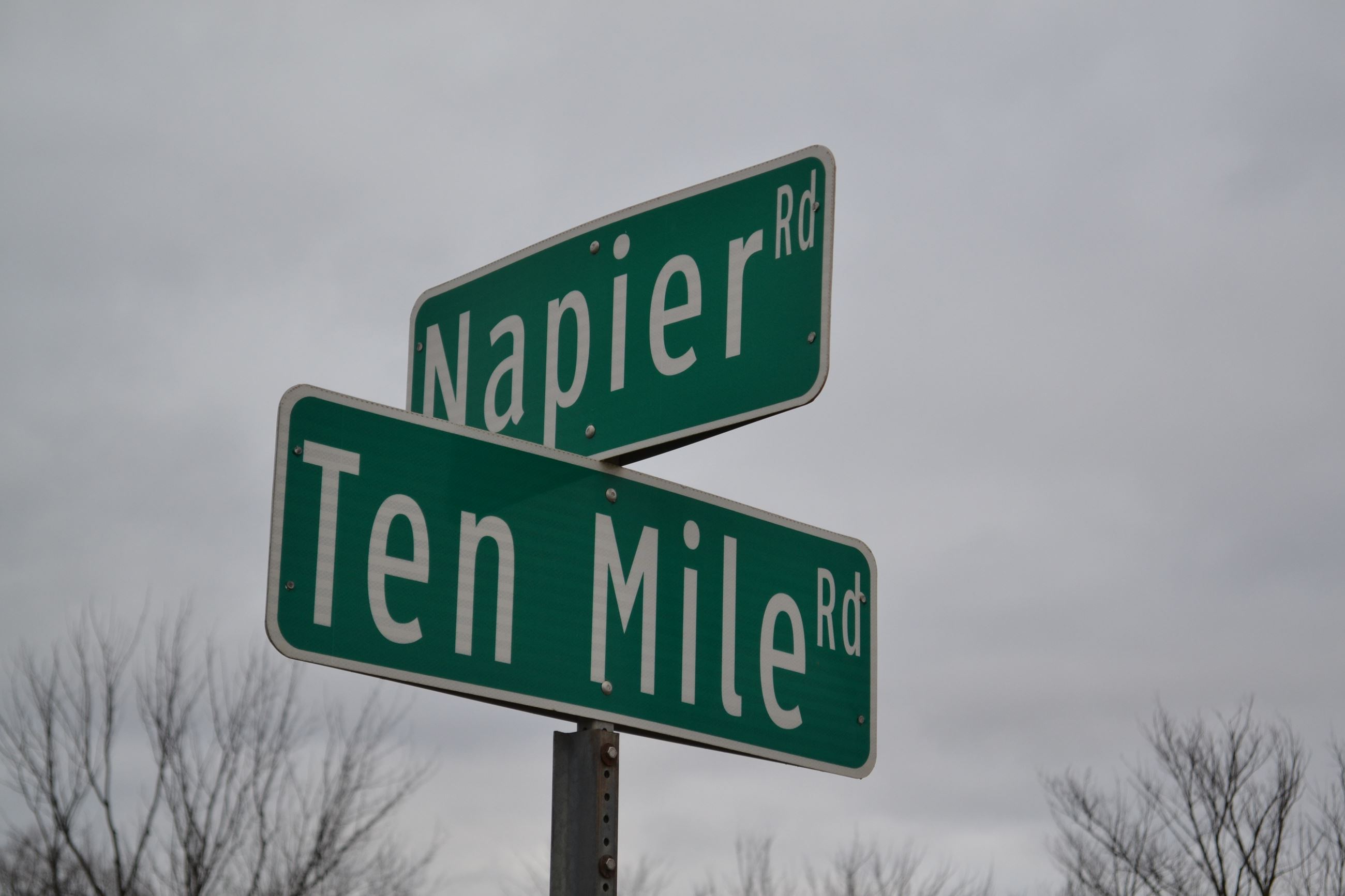 Napier and 10 Mile Road sign