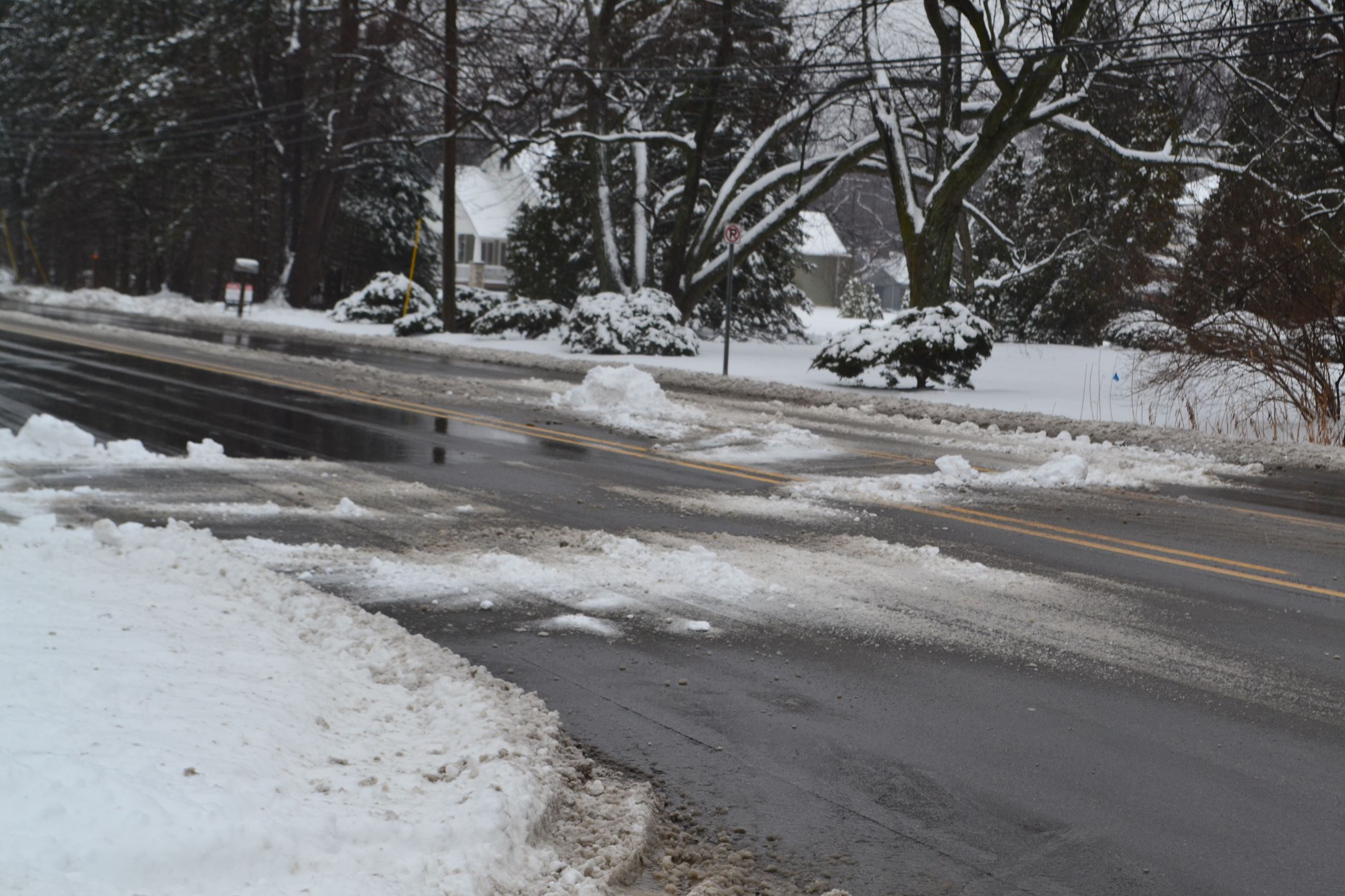 Illegal snow plowed back in Lahser Road