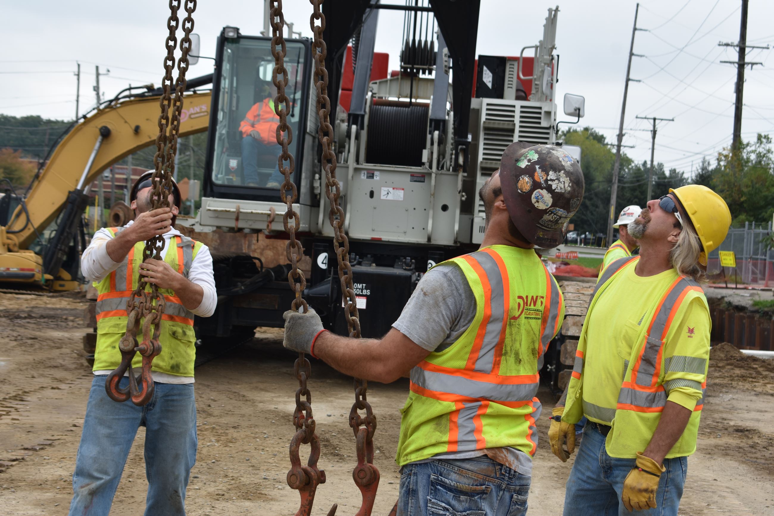 Contractor employees working on the Opdyke Bridge construction (10/3 photo)