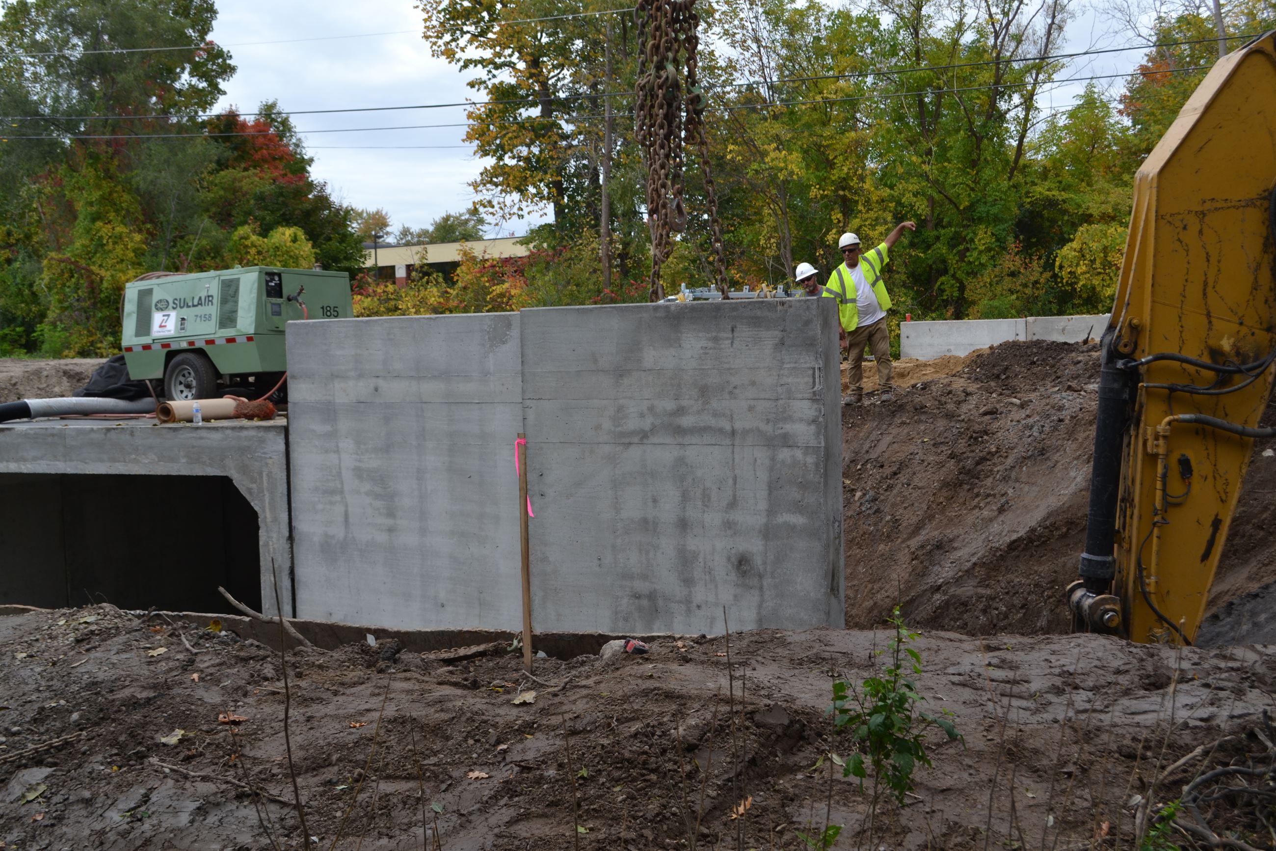 Front view of wing wall
