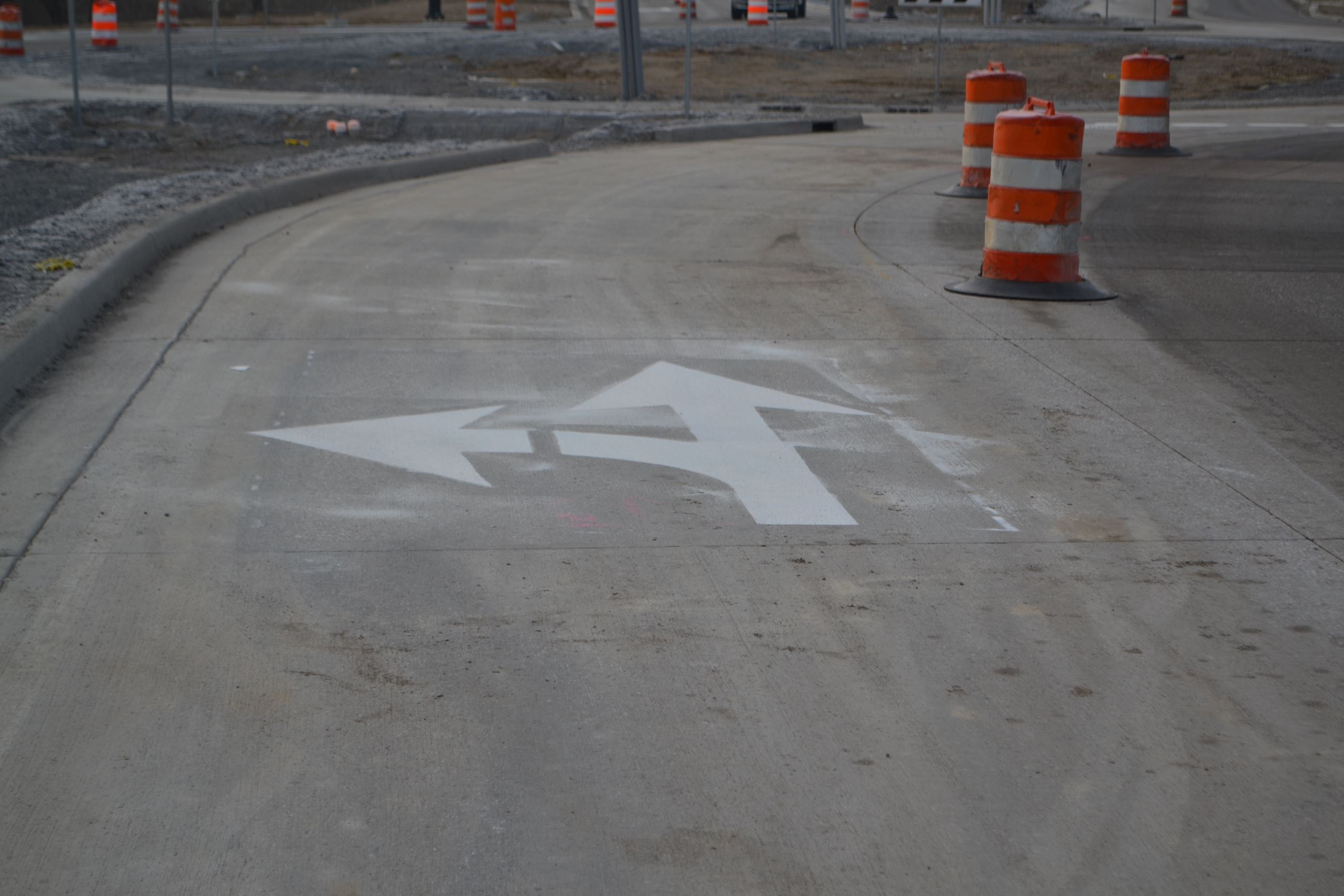 New Pavement Marking at Judah Road Roundabout