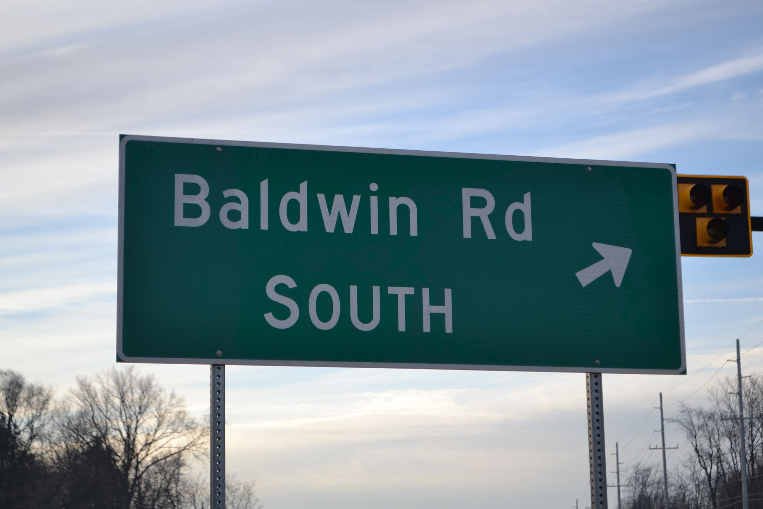 Baldwin Rd South Sign in the Judah Road Roundabout