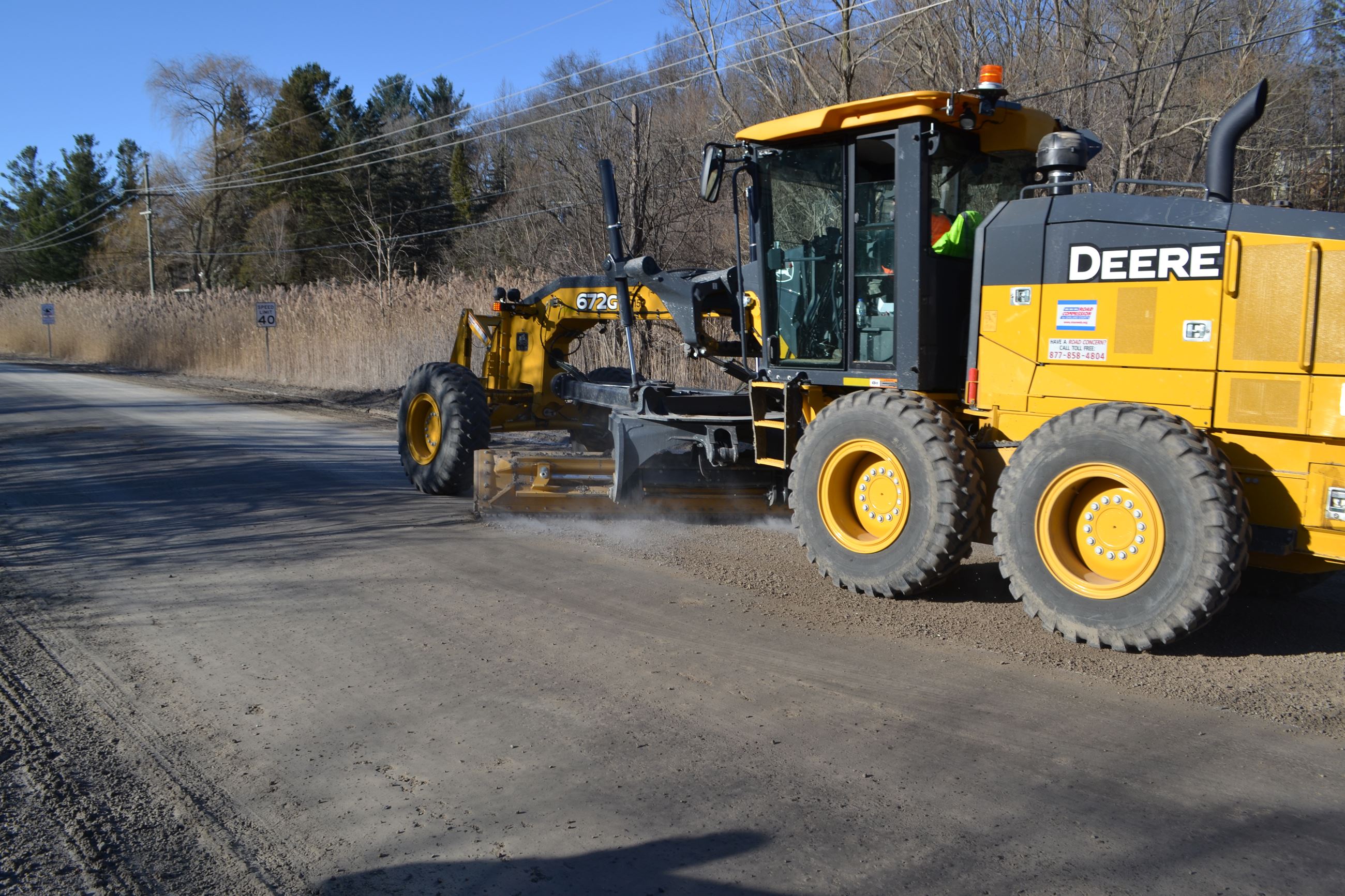 Grader on Livernois Road Near Dutton Road