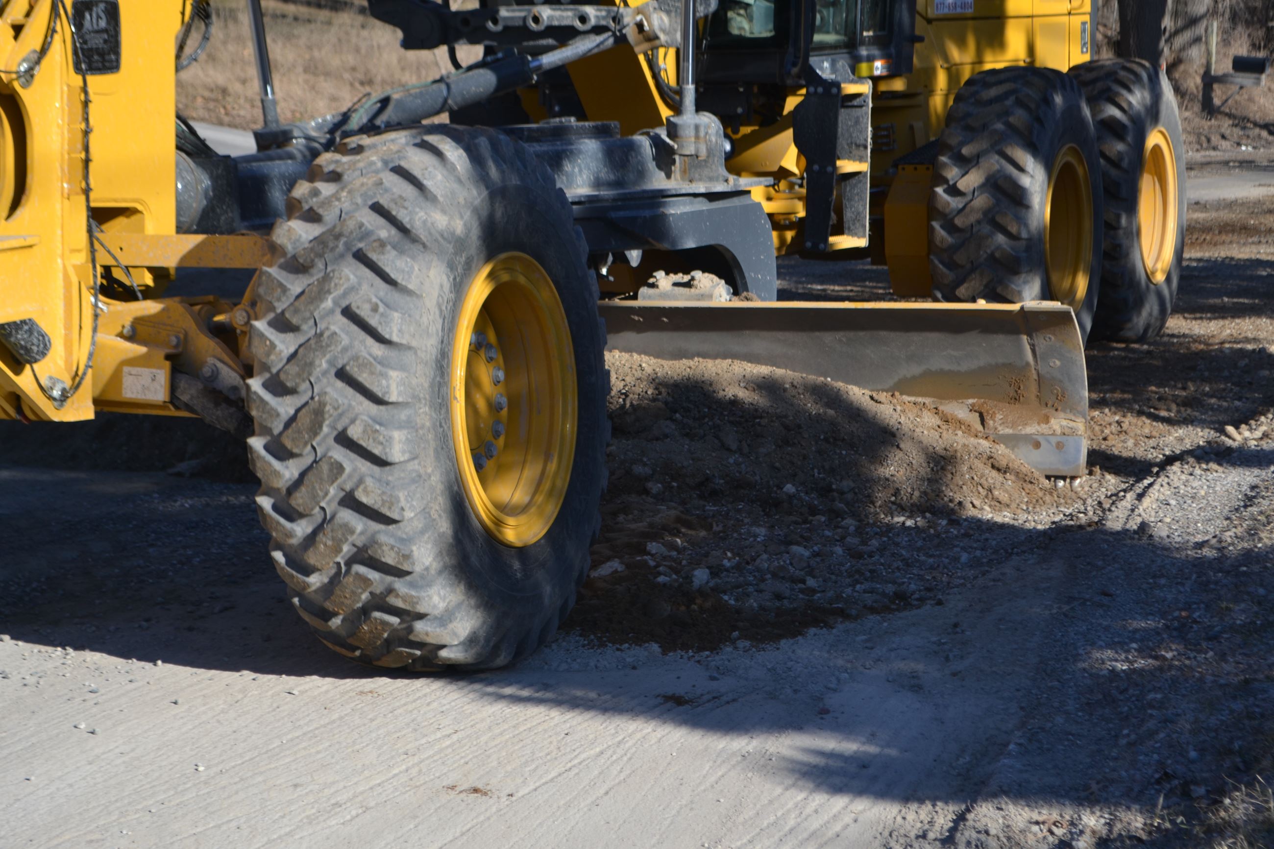 Close Up View of Grader Grading