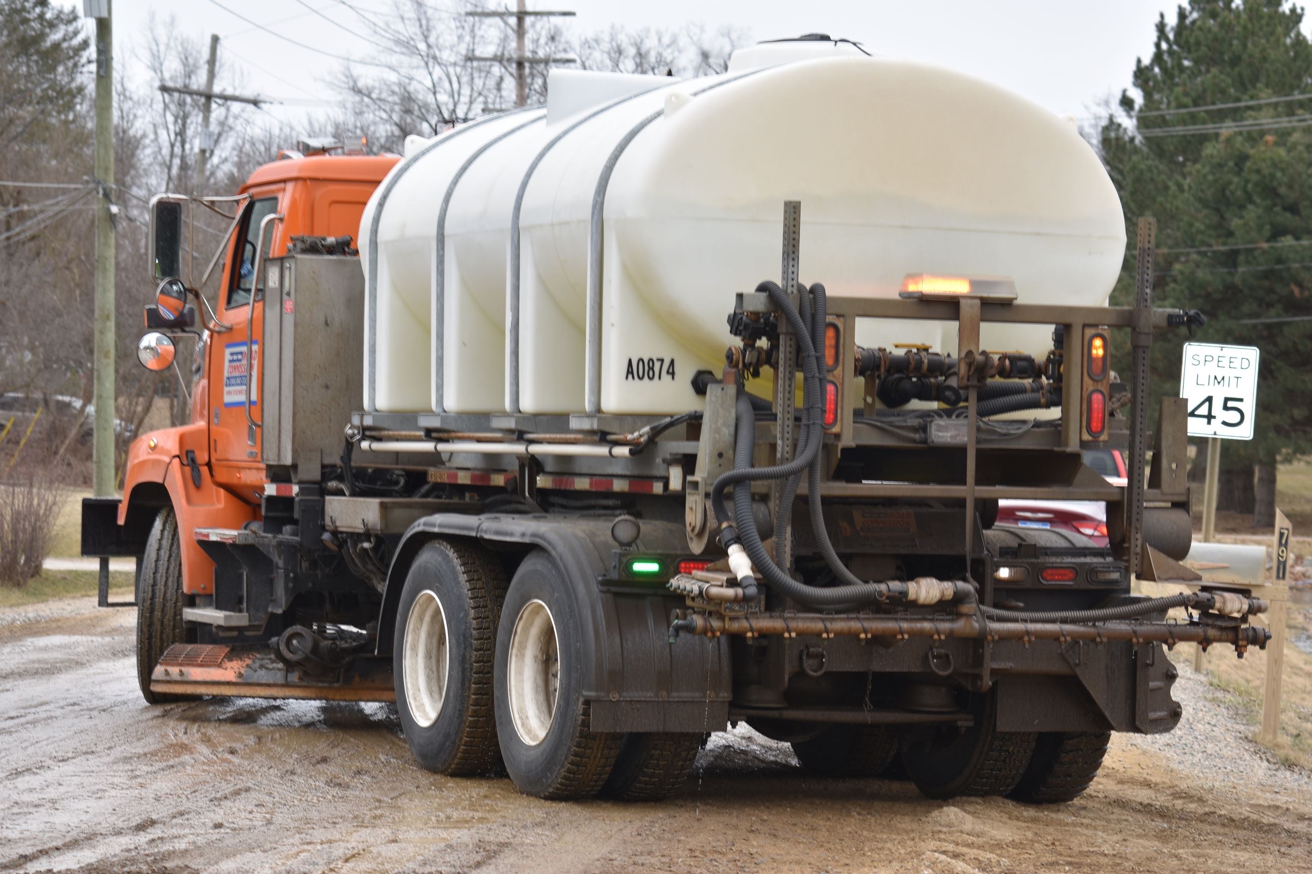 RCOC tanker truck applying brine