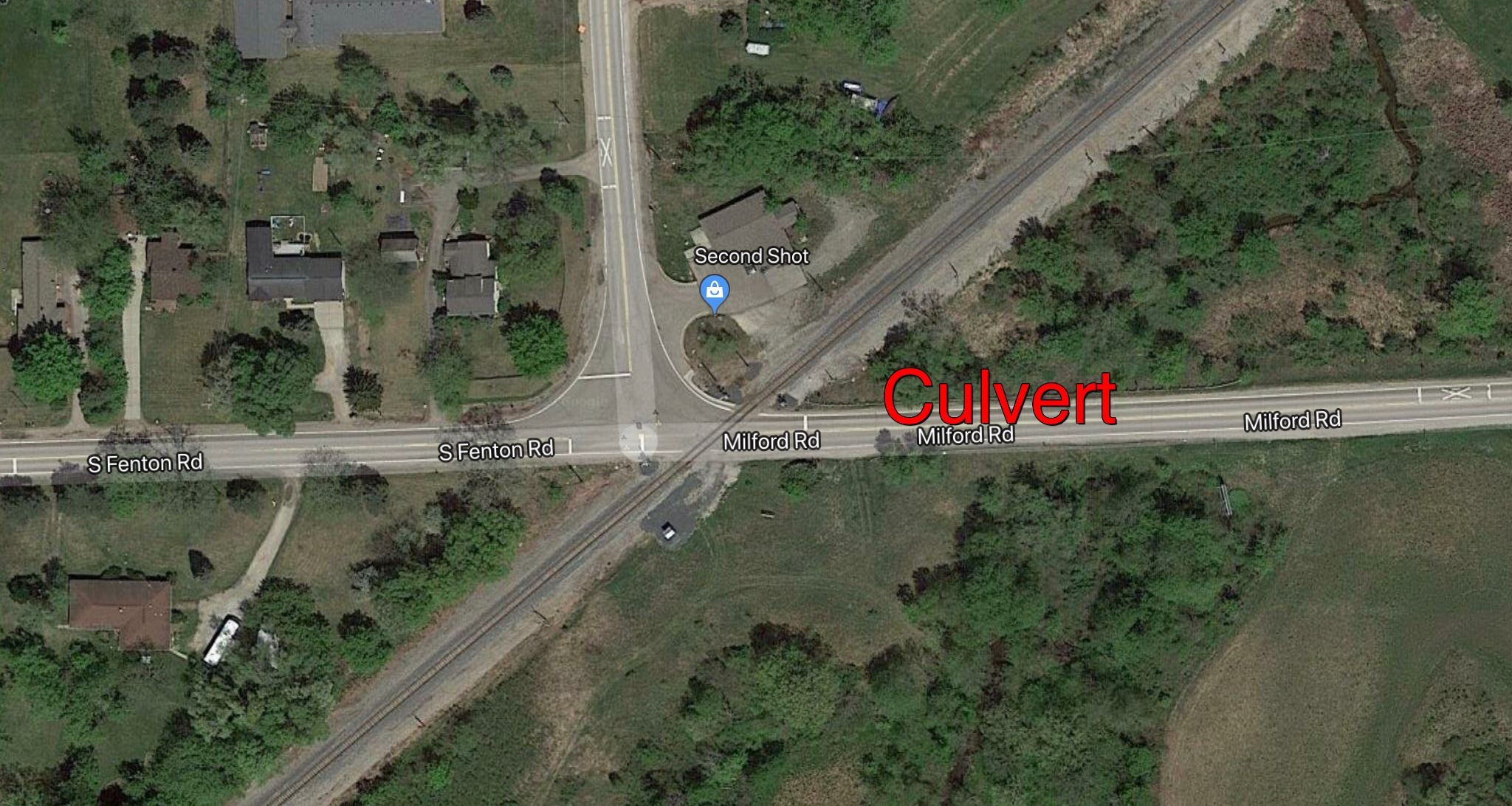 Milford Road Culvert location