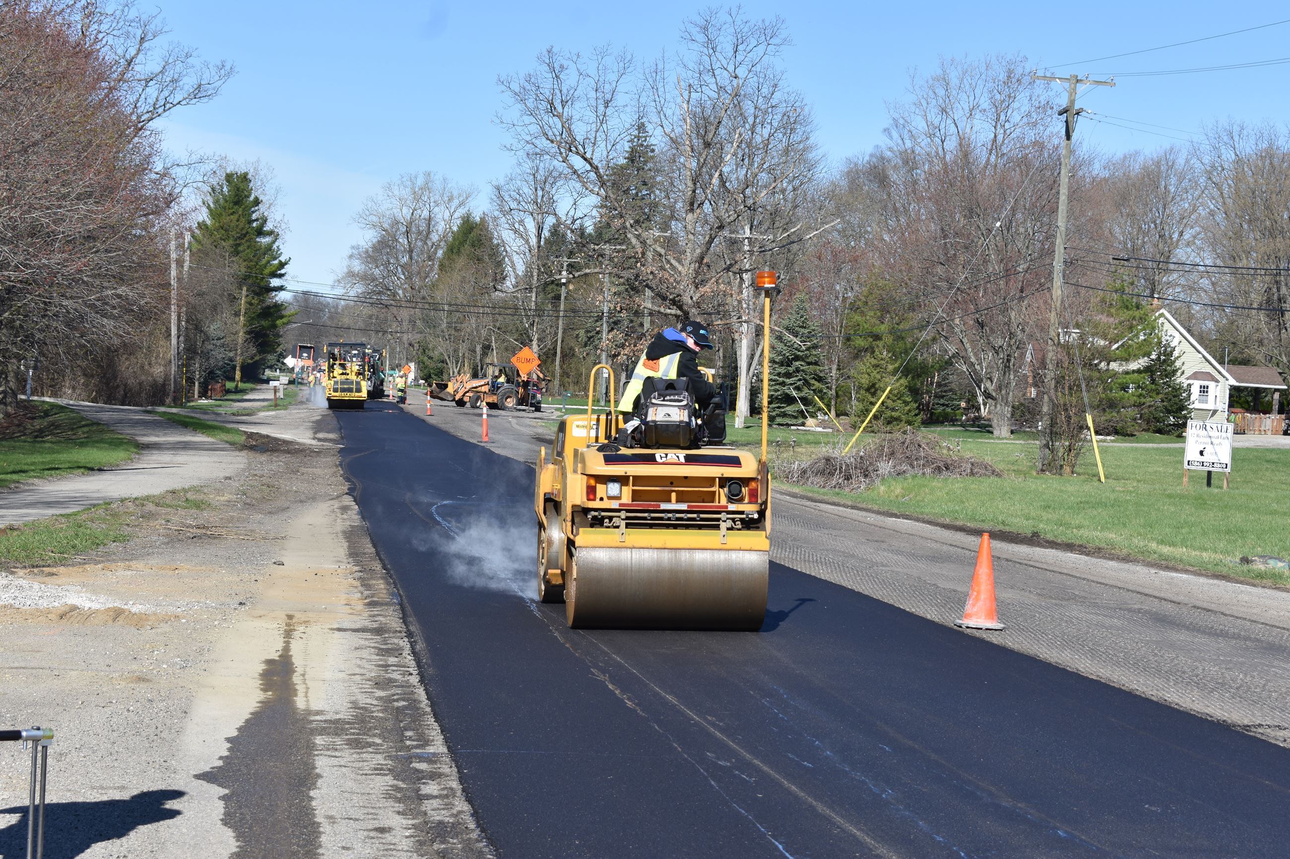 Spot Resurfacing on Hatchery Road west of Airport Road in Waterford, milling and paving sections of 