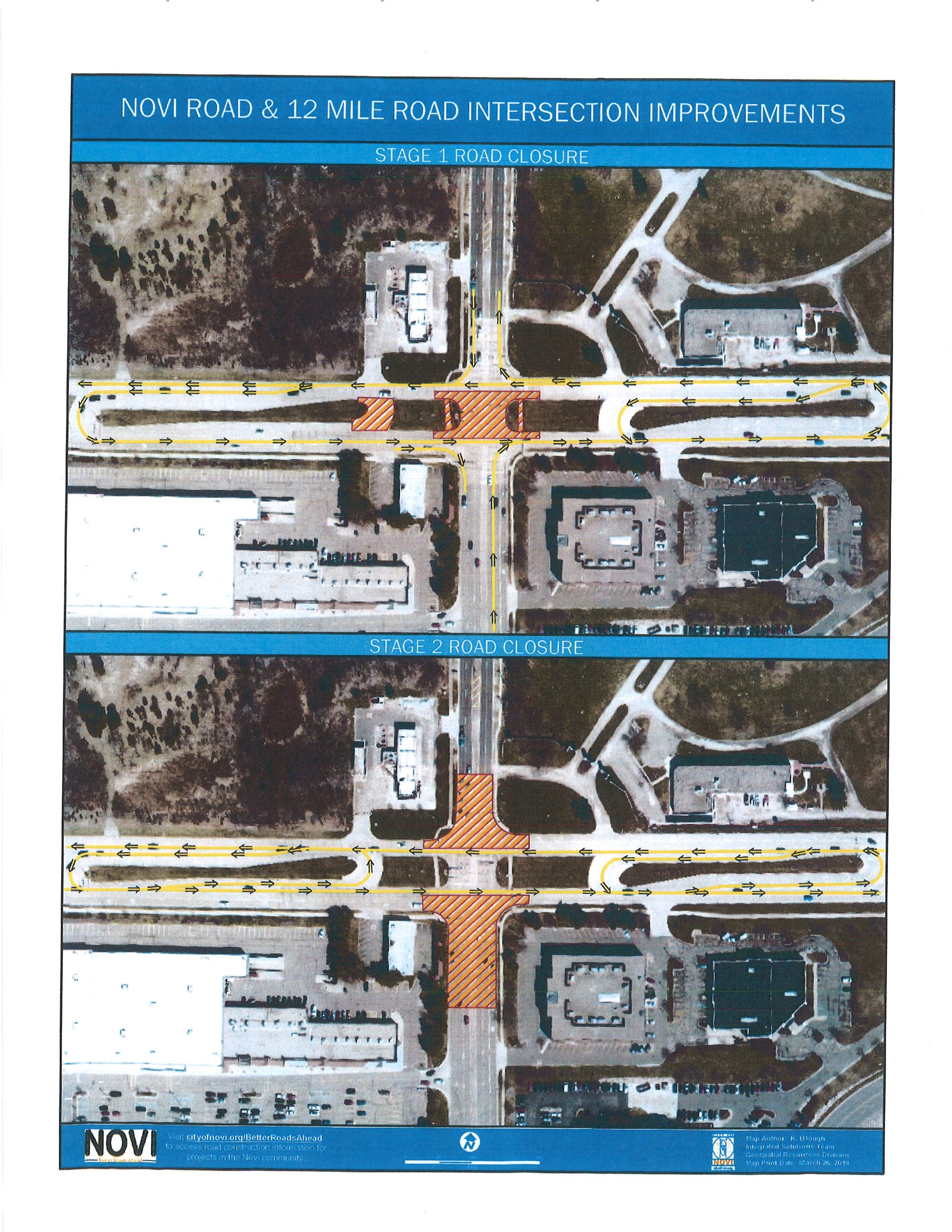Novi/12 Mile Road construction staging map (provided by the City of Novi)