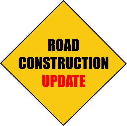 road construction update sign
