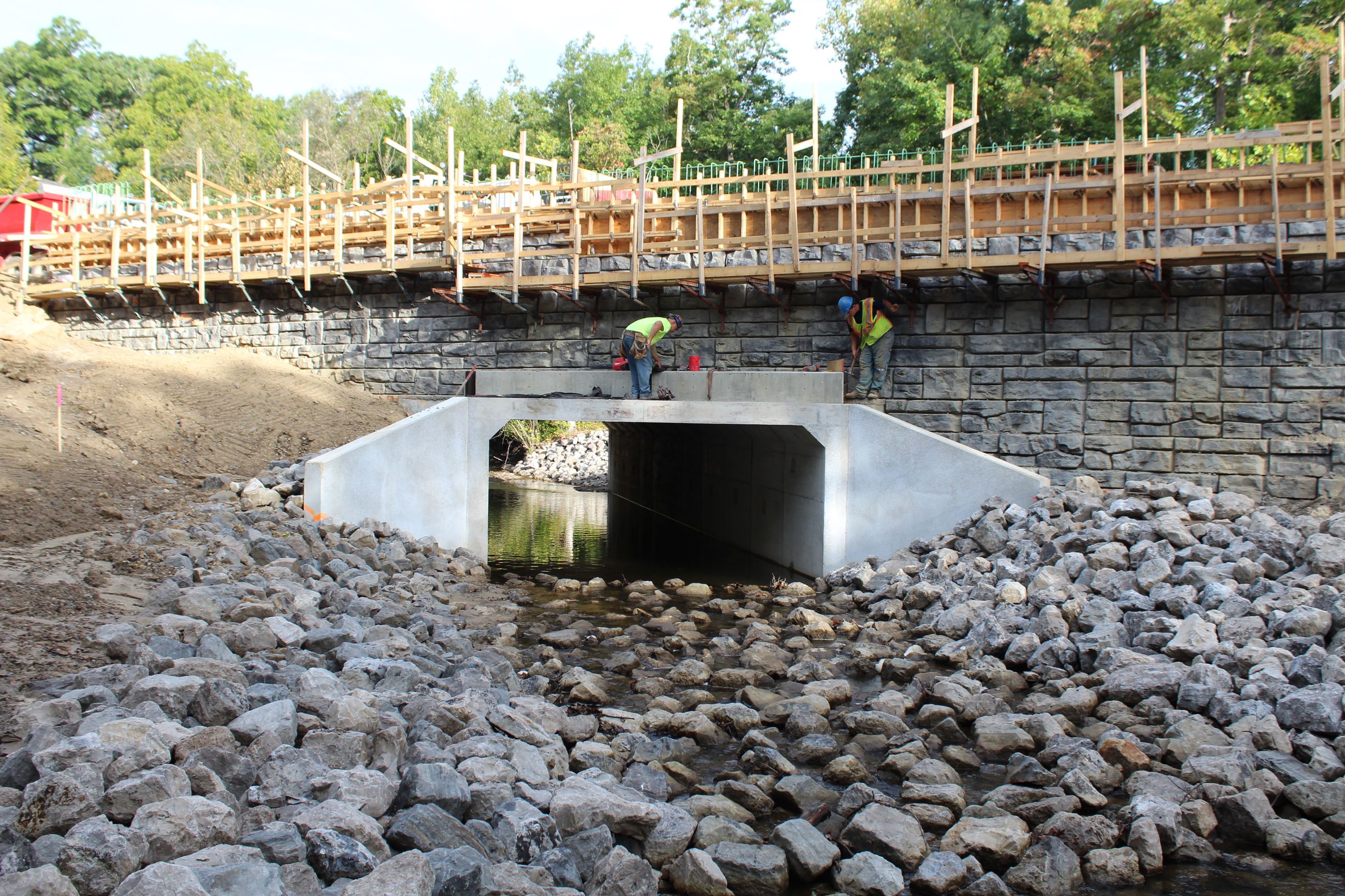 Maple Road culvert, view from just north of the project