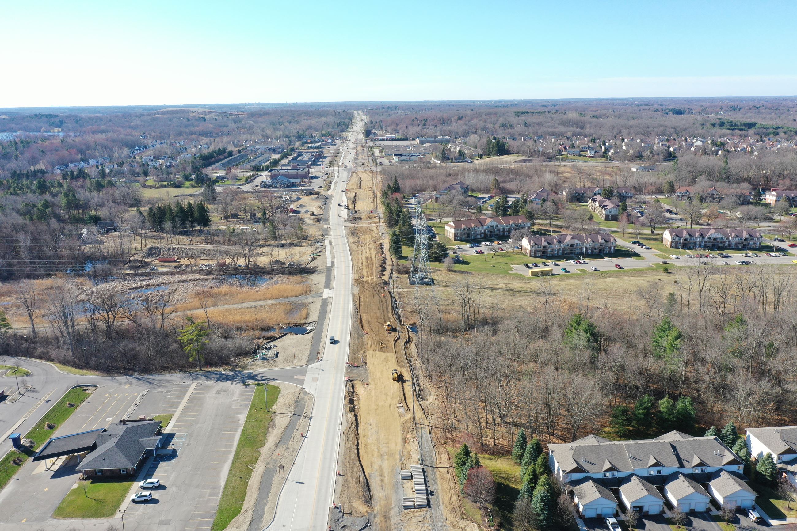 Baldwin Road aerial photo taken early April 2020 (north of Gregory Road)