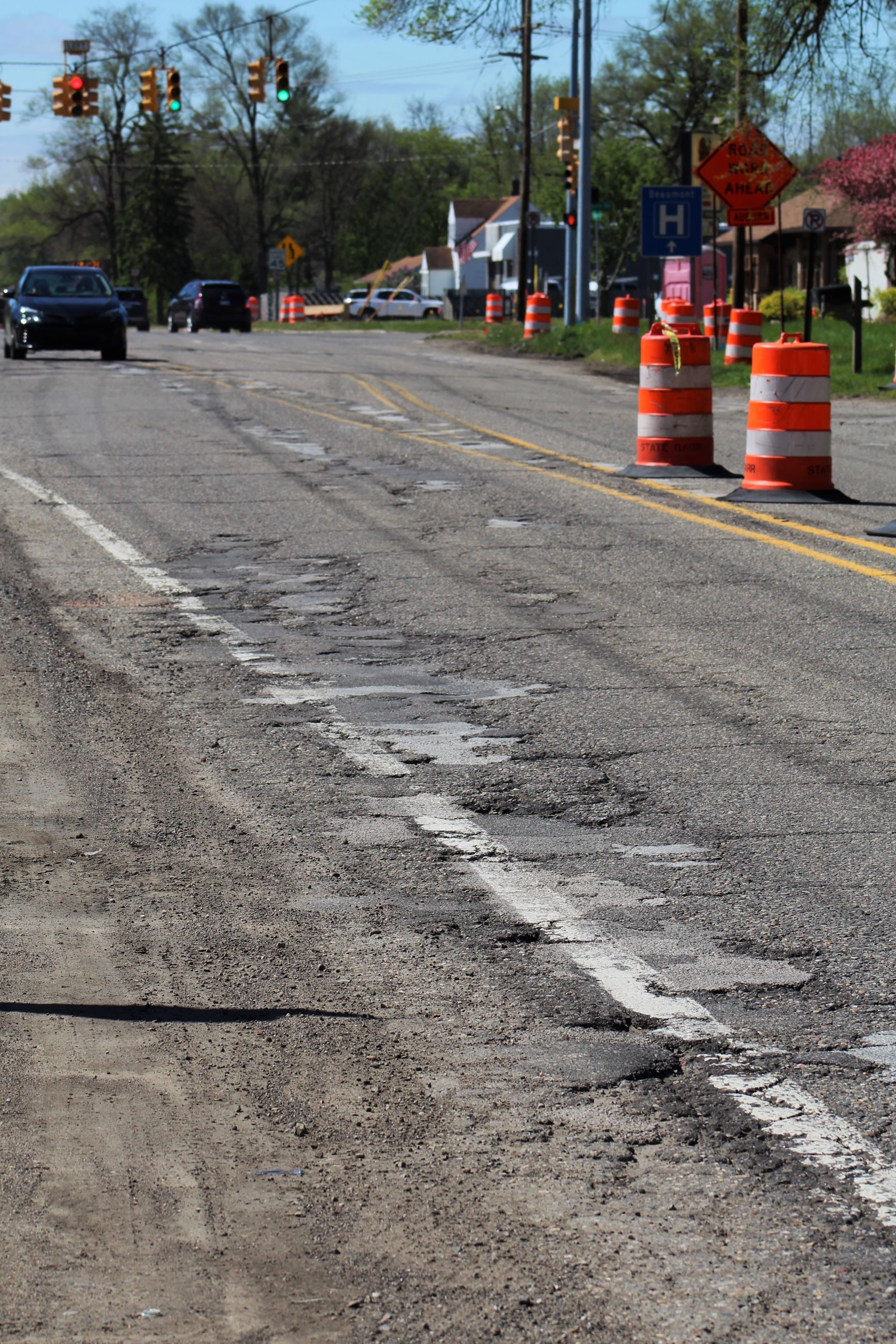 The Intersection of Dequindre and Auburn Roads looking North