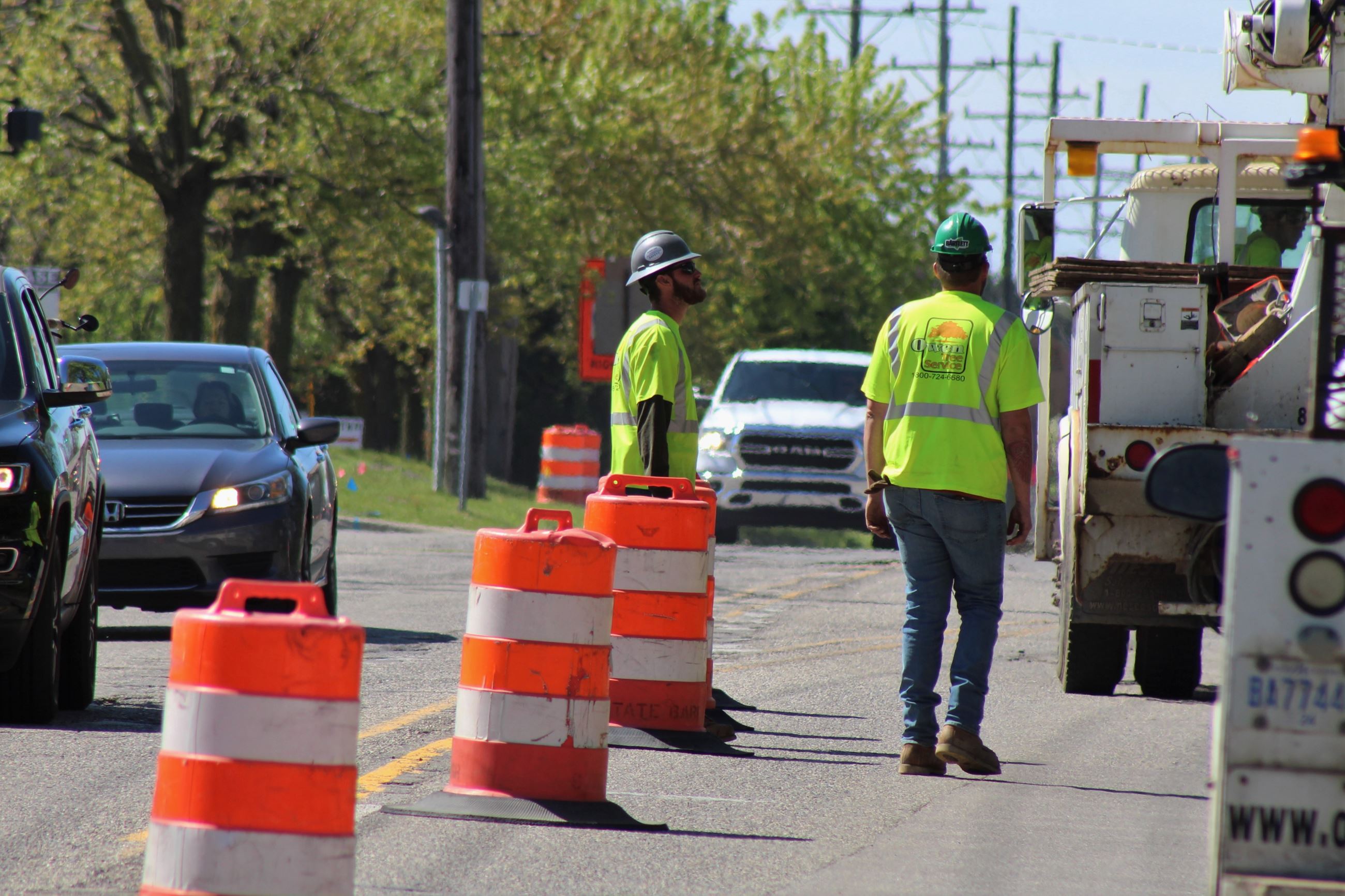 Owen Tree Service Workers Supervising Tree Removals