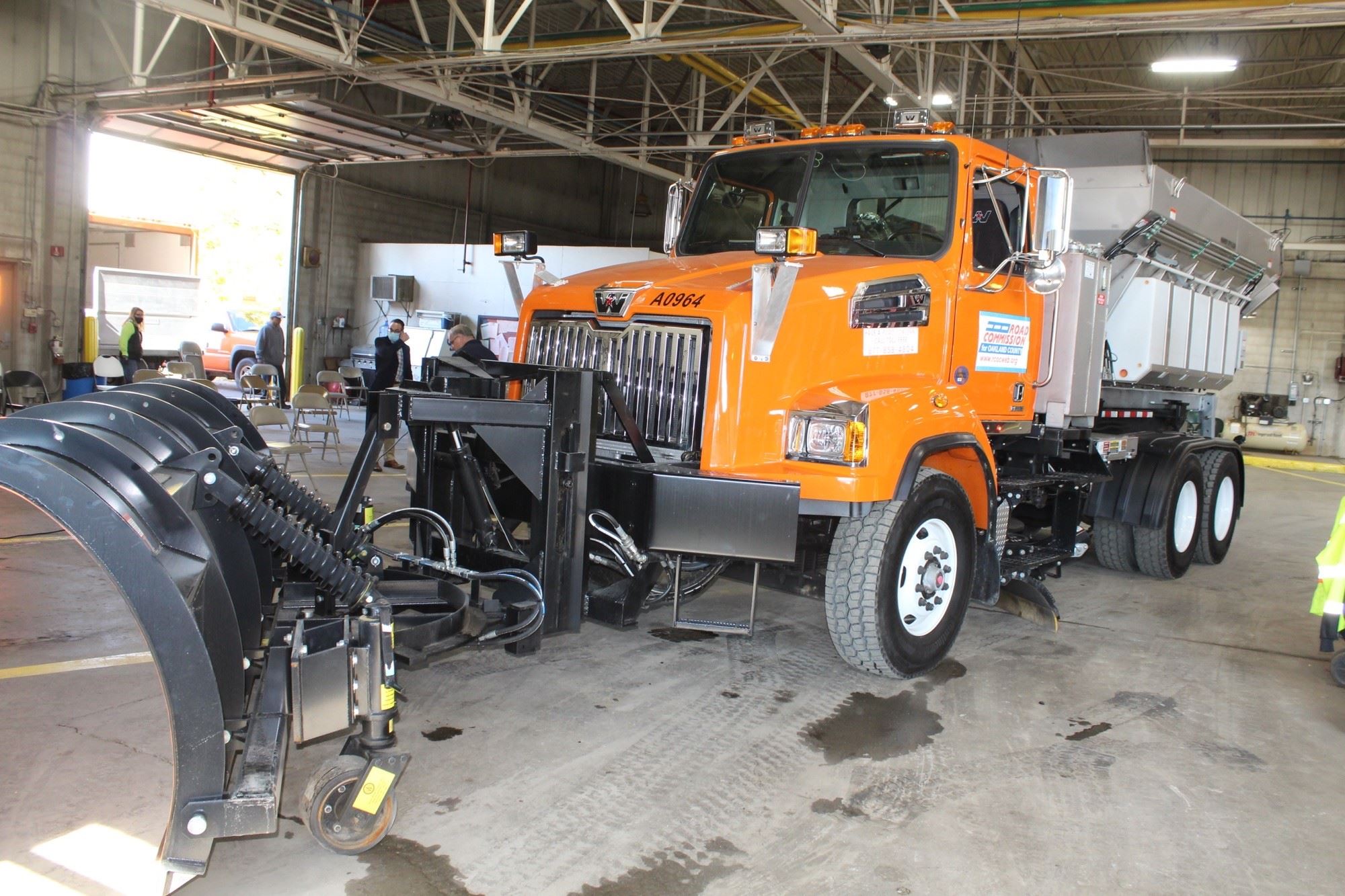 RCOC snowplow truck at the Southfield garage