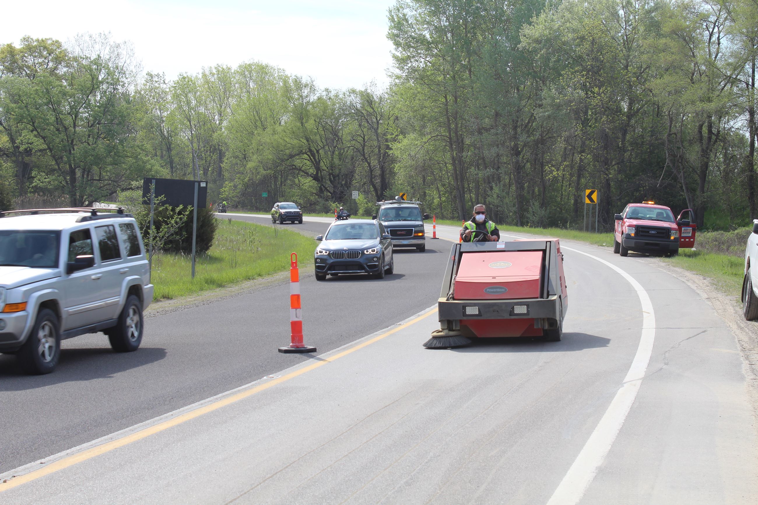 High-Friction Surface Treatment on Baldwin Road just South of Indianwood Road