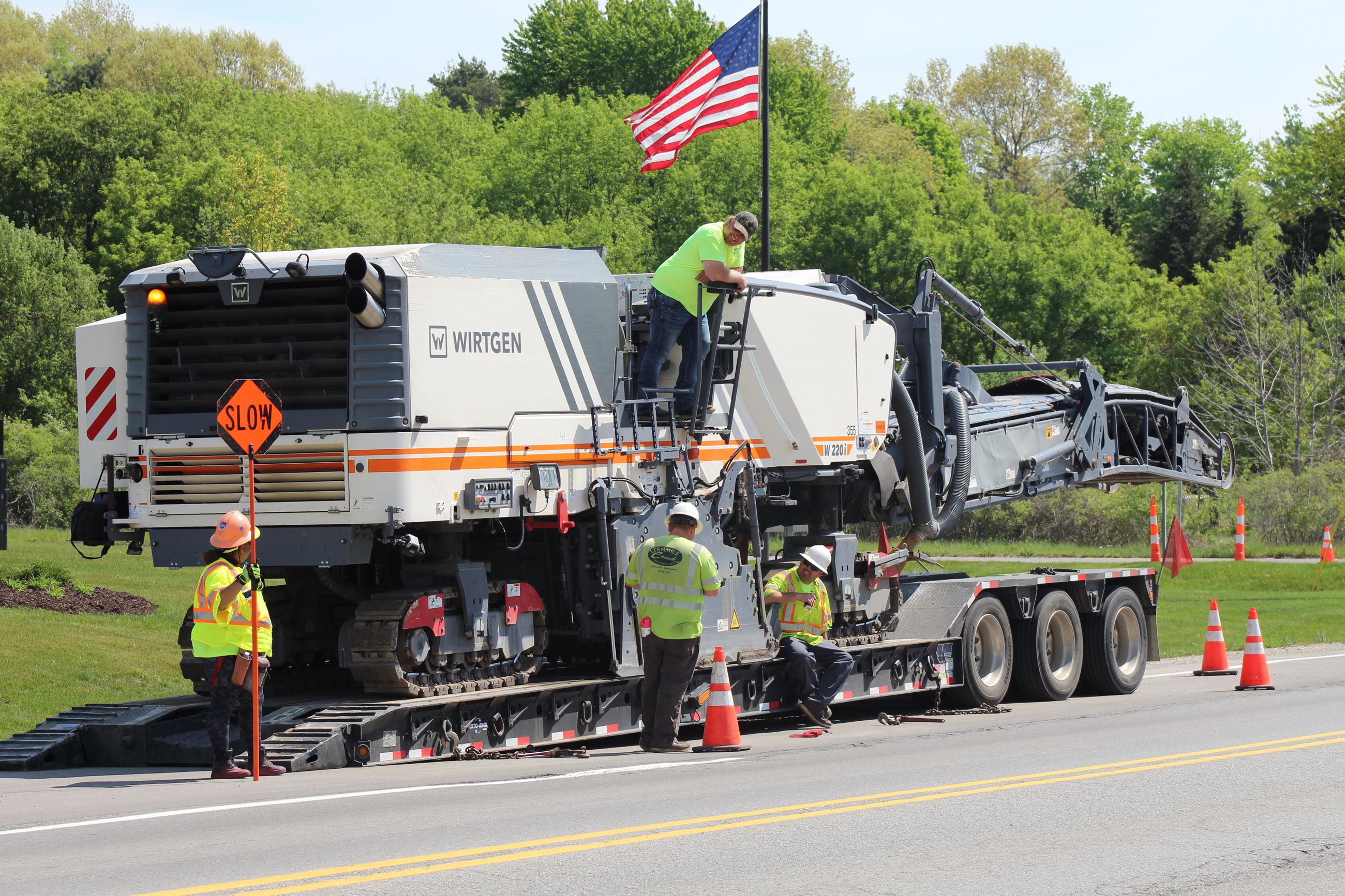Milling (grinding off) the Road Surface of Sashabaw Road north of Seymour Lake Road in Brandon Township