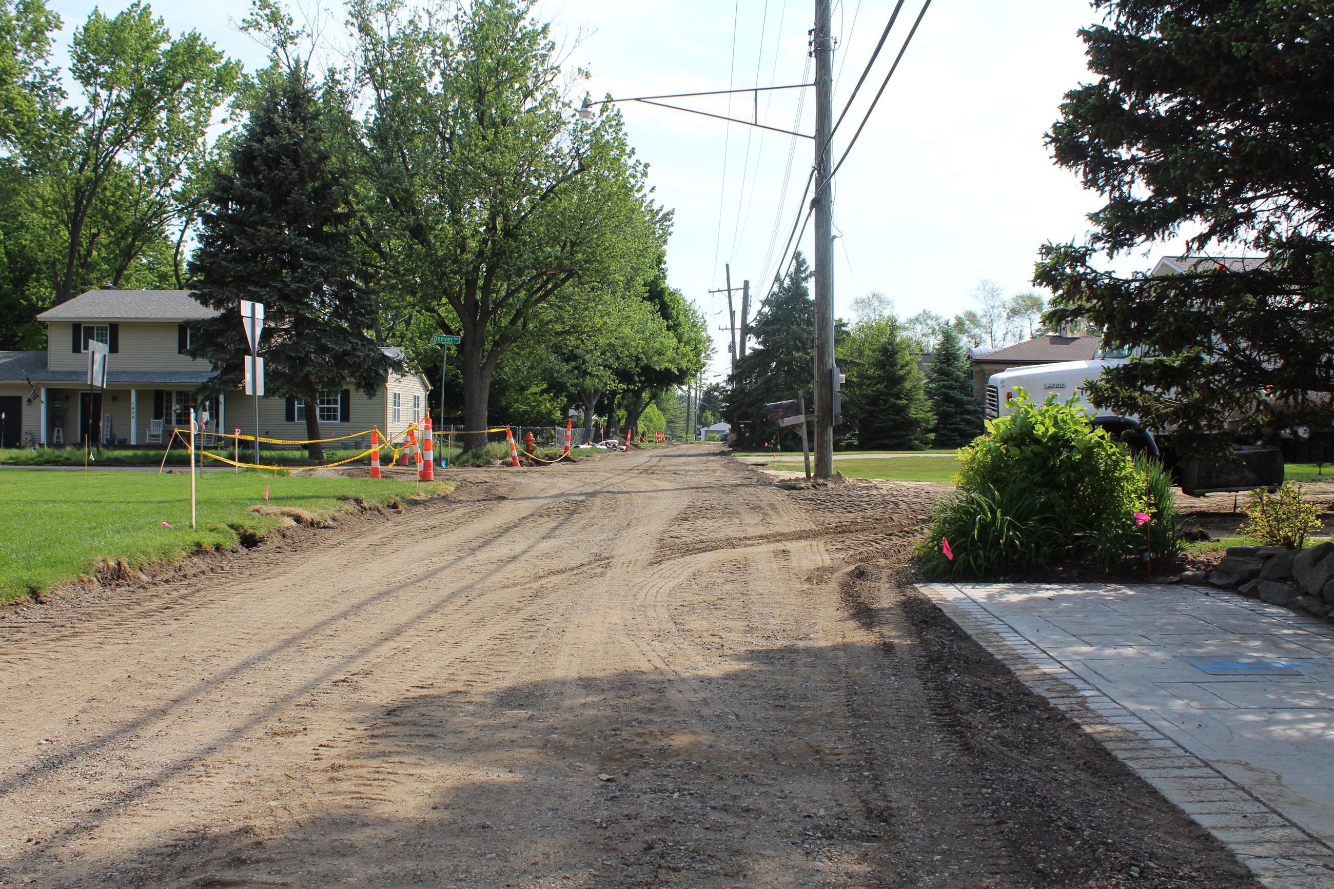 Special Assessment District Program on Lakefront Street in Waterford Township (looking east)