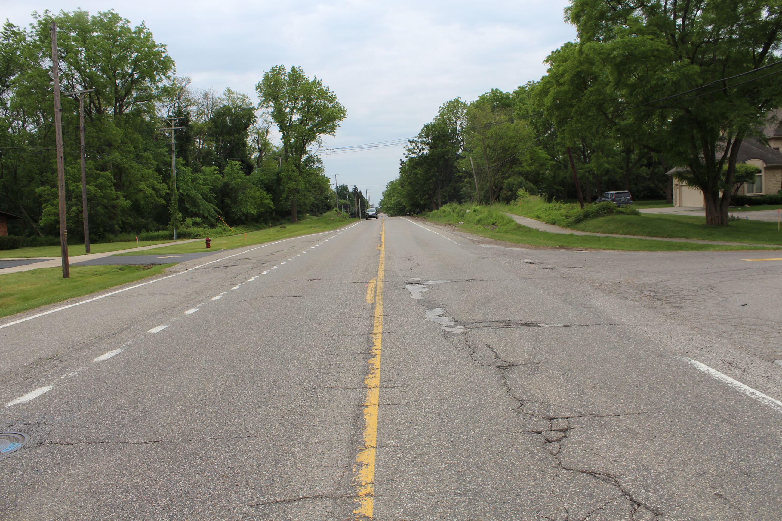 Adams Road pre-construction between Square Lake and Long Lake roads (looking northbound)