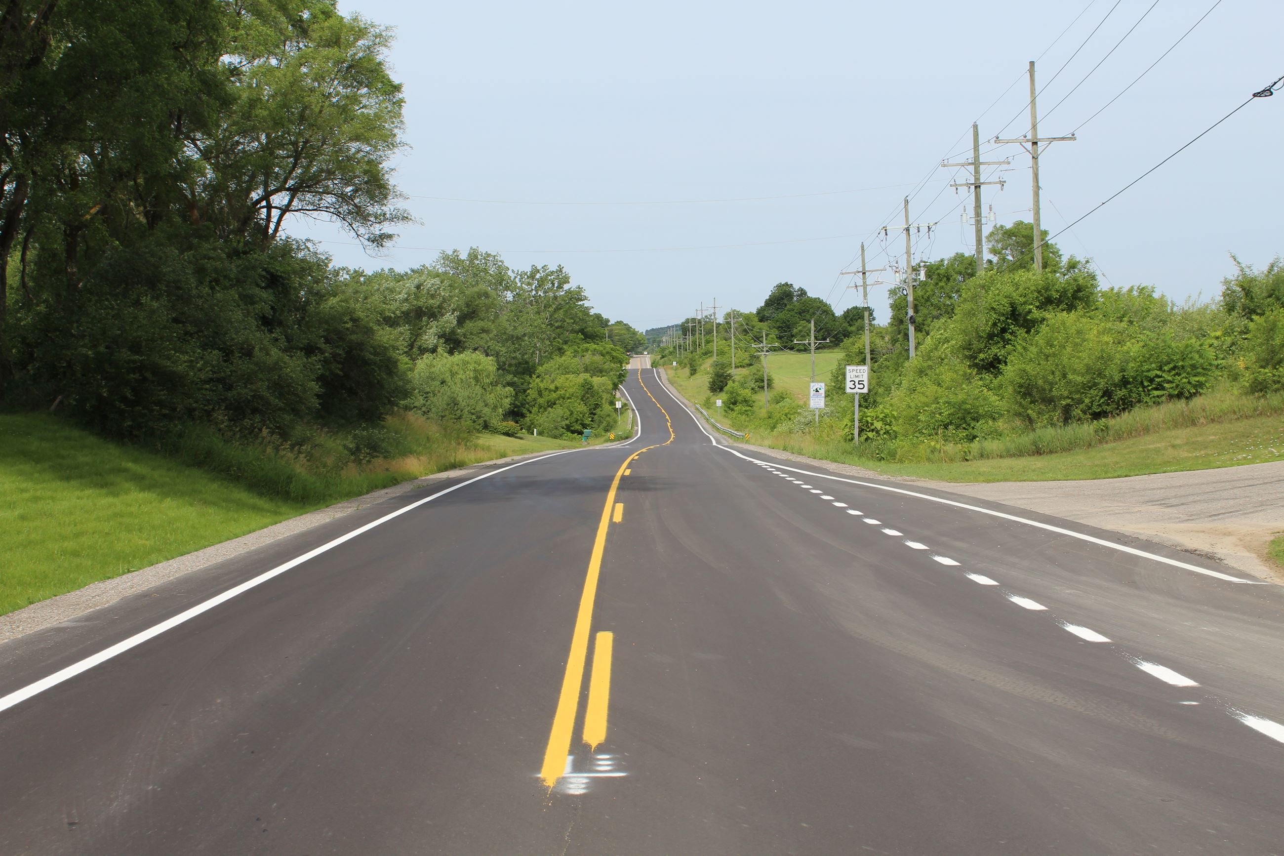 Clyde Rd. at Buckhorn Lake Rd. following a preservation overlay in Highland Township