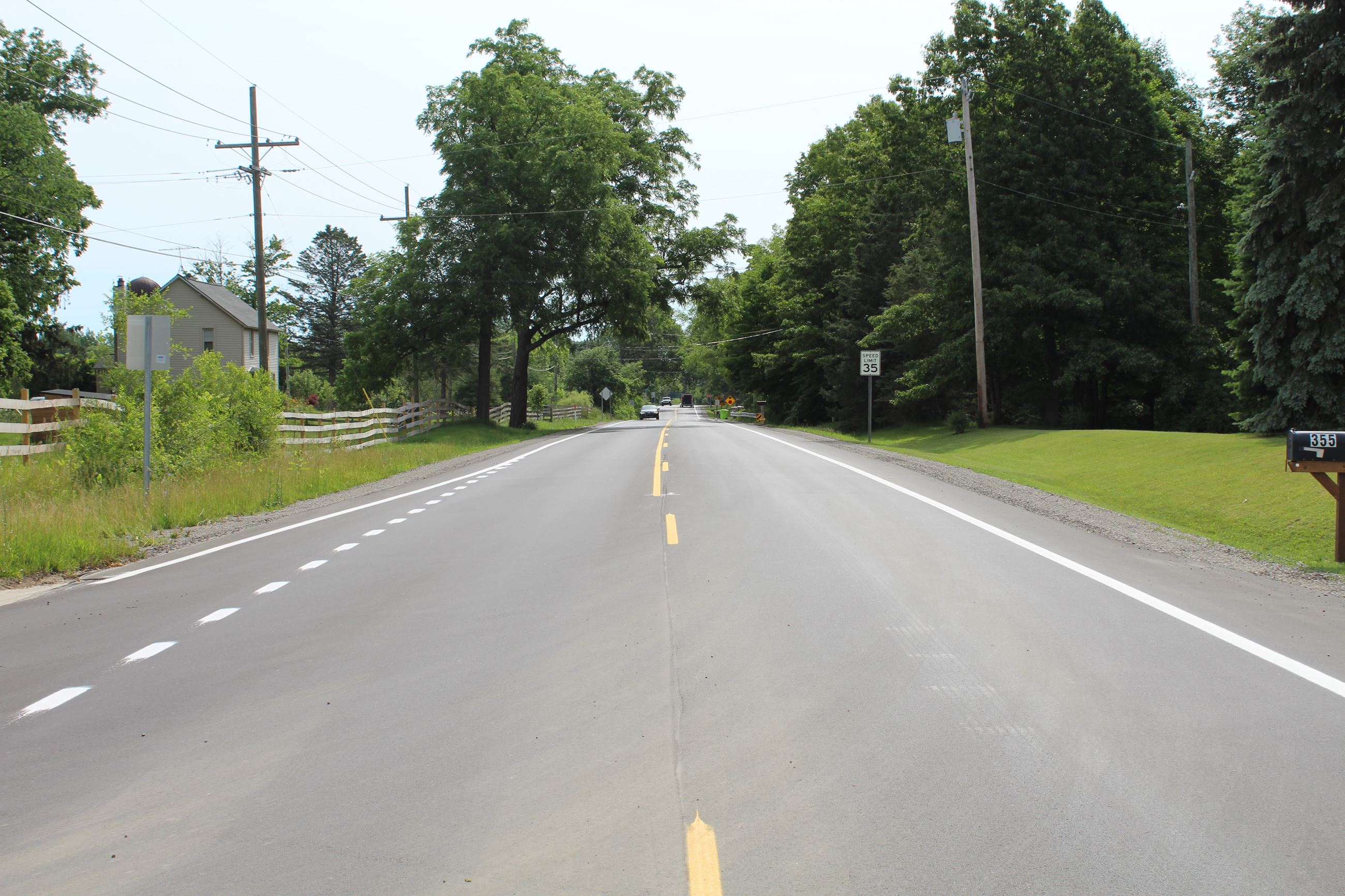 Clyde Rd. at Buckhorn Lake Rd. following a preservation overlay in Highland Township