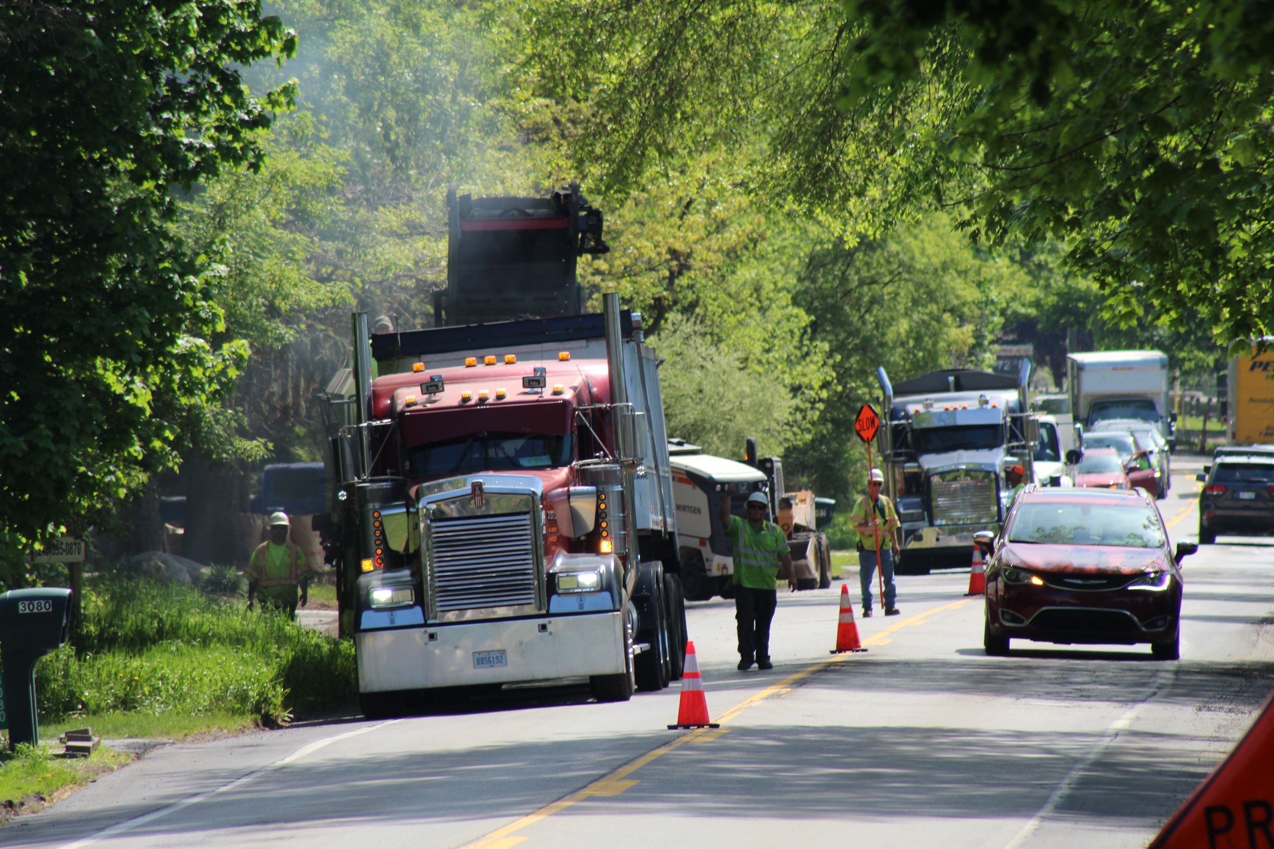 Milling on Seymour Lake Rd. ahead Preservation Overlay paving in Oxford Charter Township