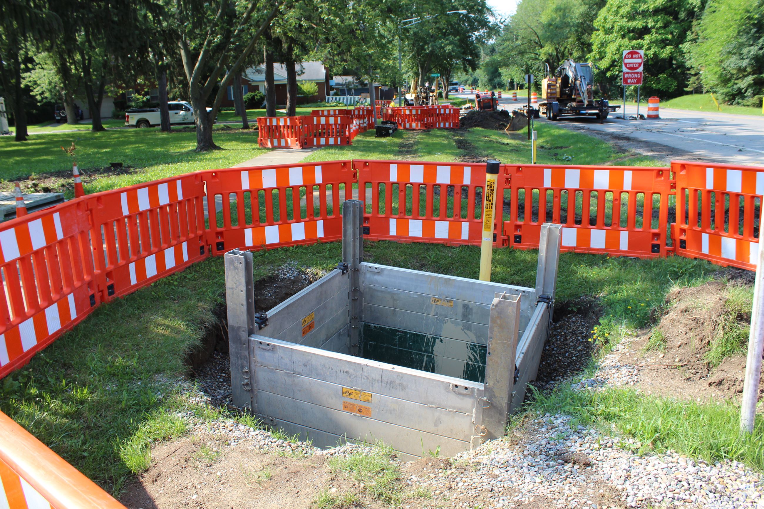 Consumers Energy gas main work on Greenfield Rd. on the Beverly Hills/Royal Oak border