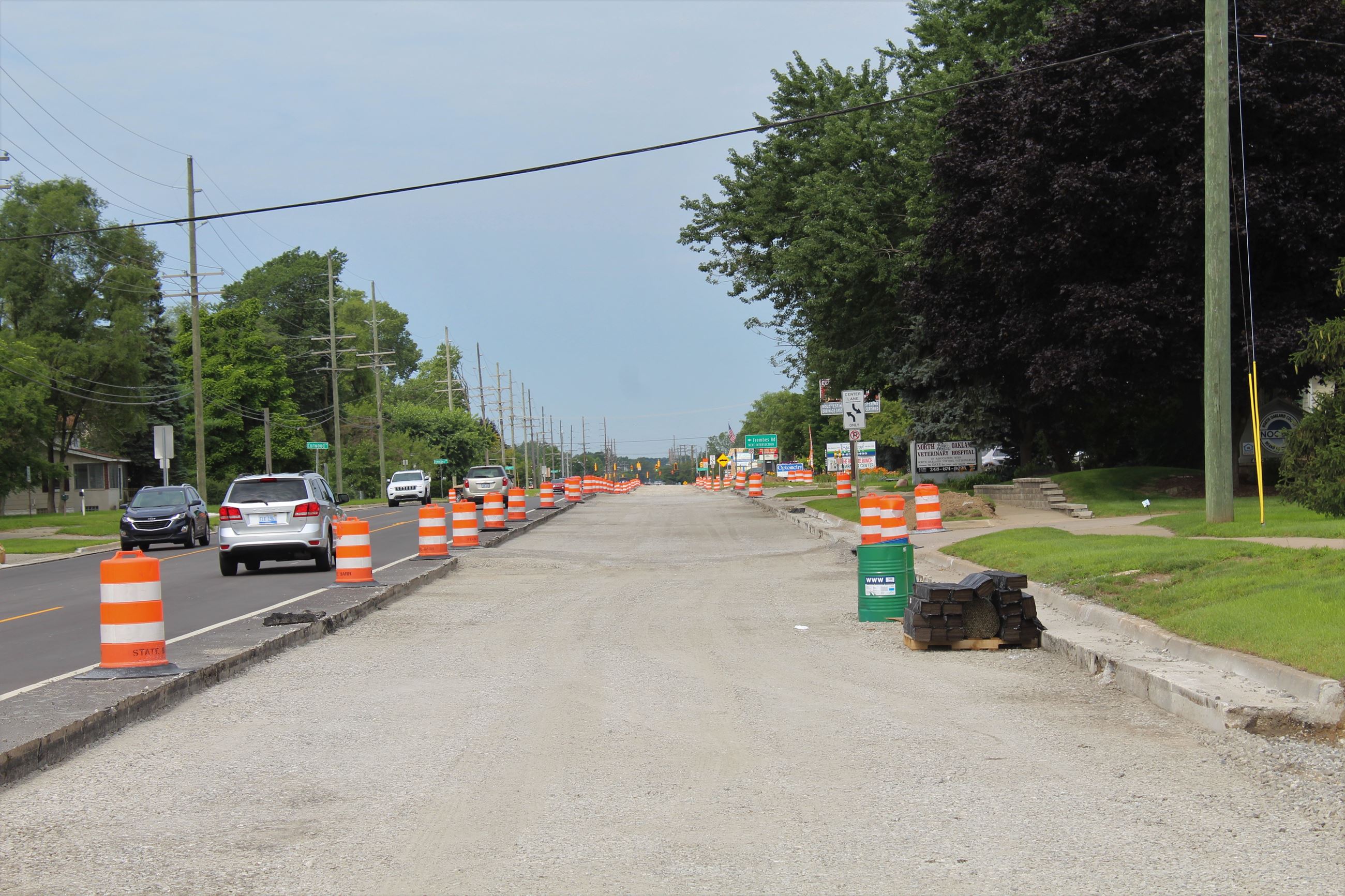 Westbound Walton Blvd. torn up for reconstruction just west of Sashabaw Rd. in Waterford Twp.