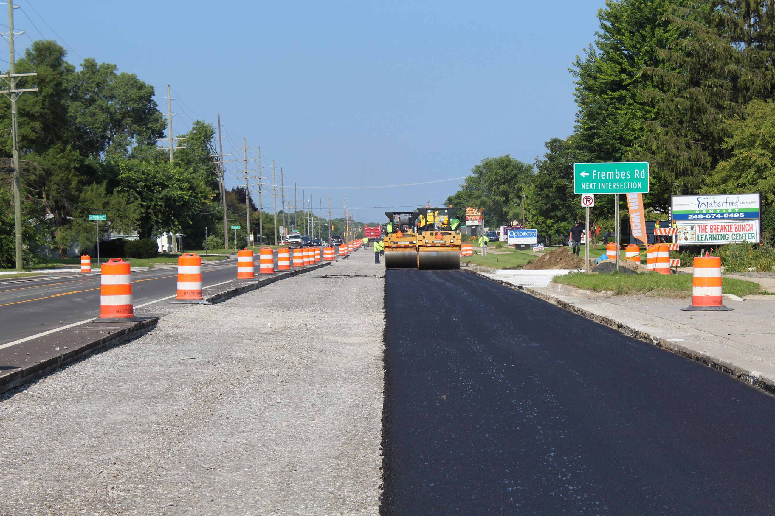 Paving on westbound Walton Blvd. between Sashabaw Rd. and Dixie Hwy. in Waterford Township