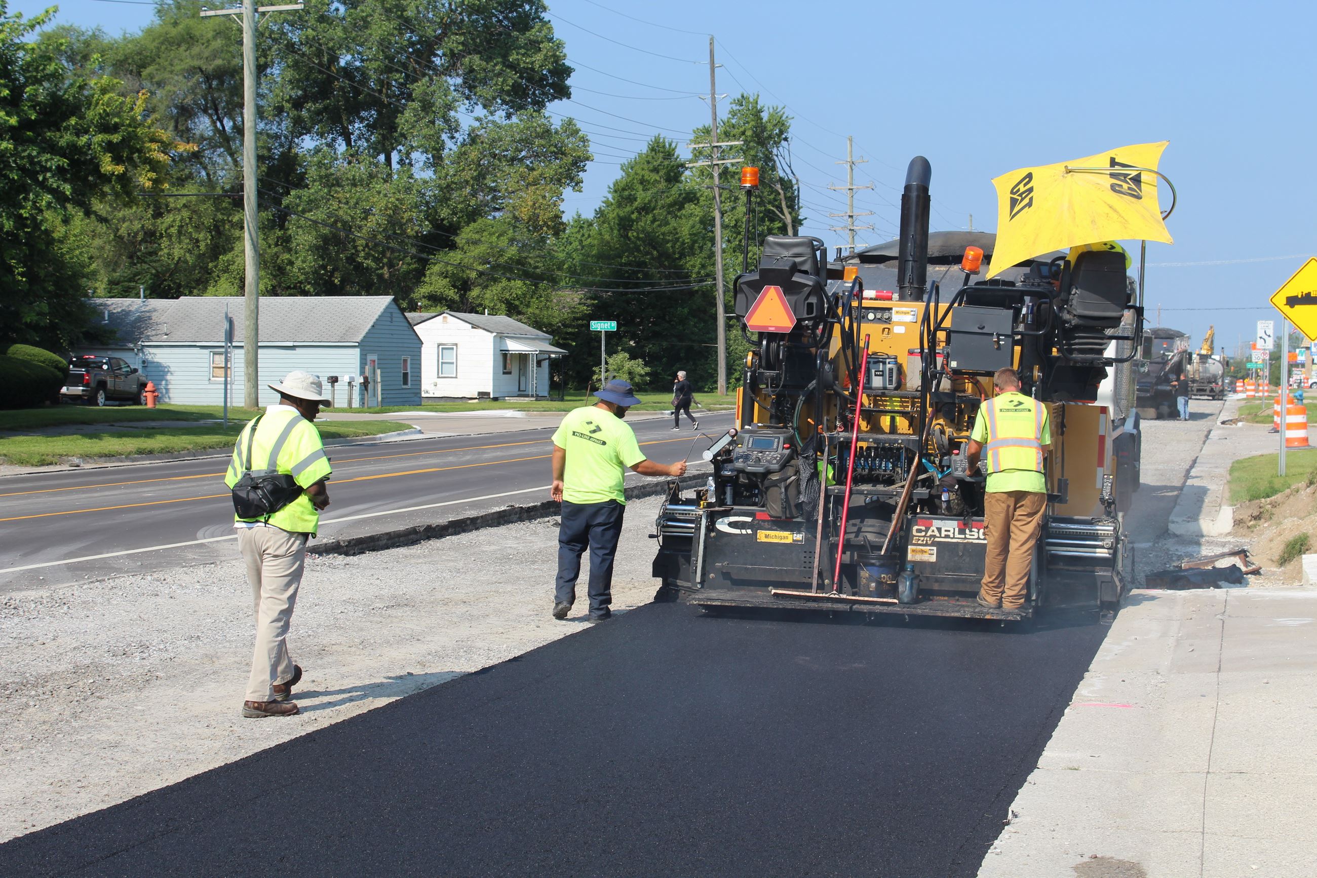 Paver on westbound Walton Blvd. between Sashabaw Rd. and Dixie Hwy. in Waterford Township 