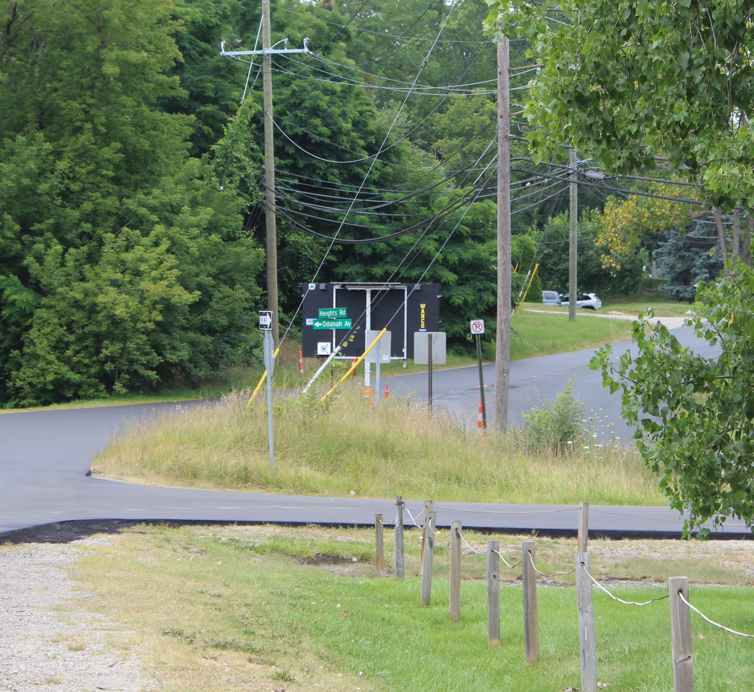 Heights Rd./Odanah Ave. intersection street sign just west of Lapeer Rd. in Orion Township
