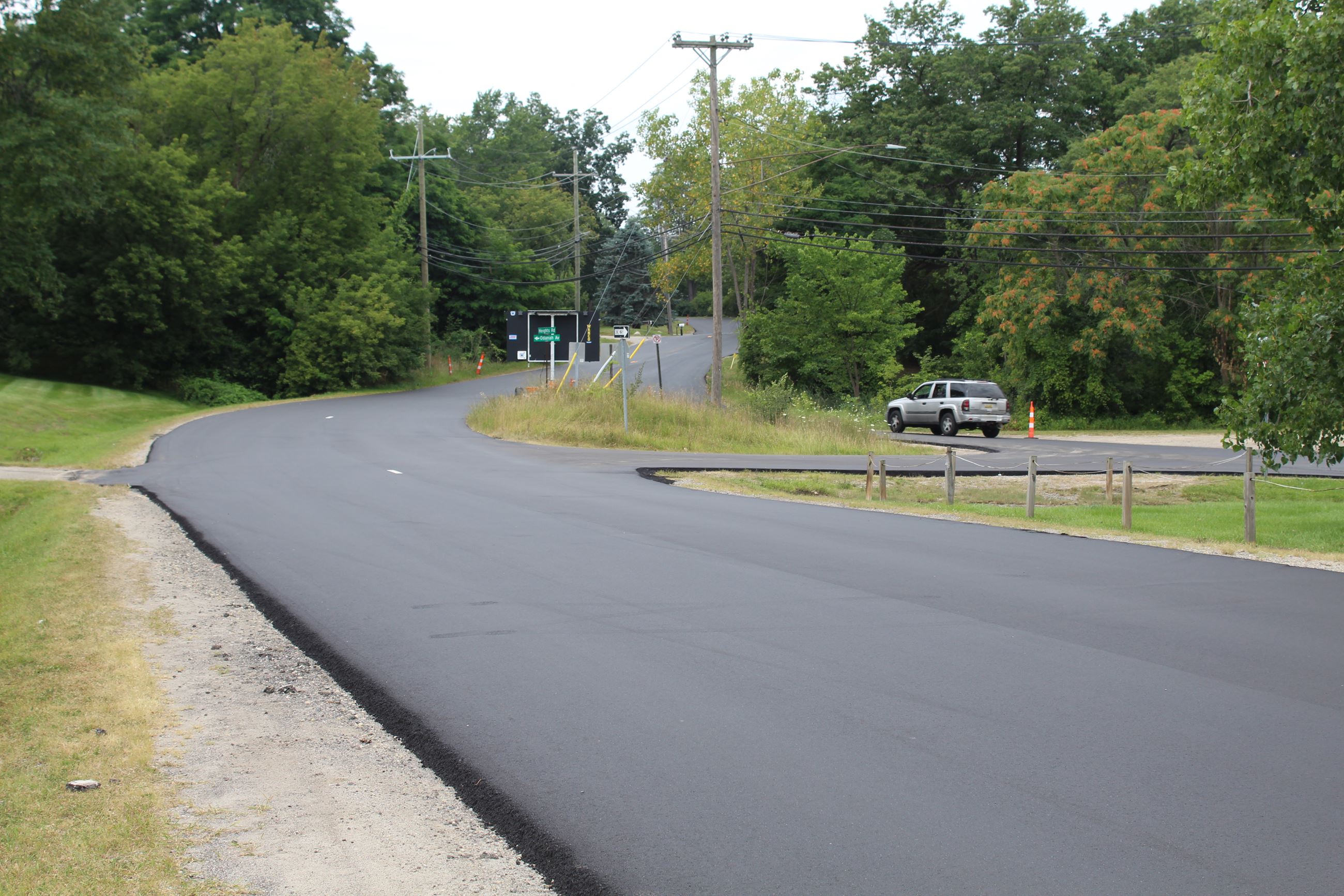 Heights Rd. / Odanah Ave. / Northgate intersection freshly paved just west of Lapeer Rd. in Orion Township