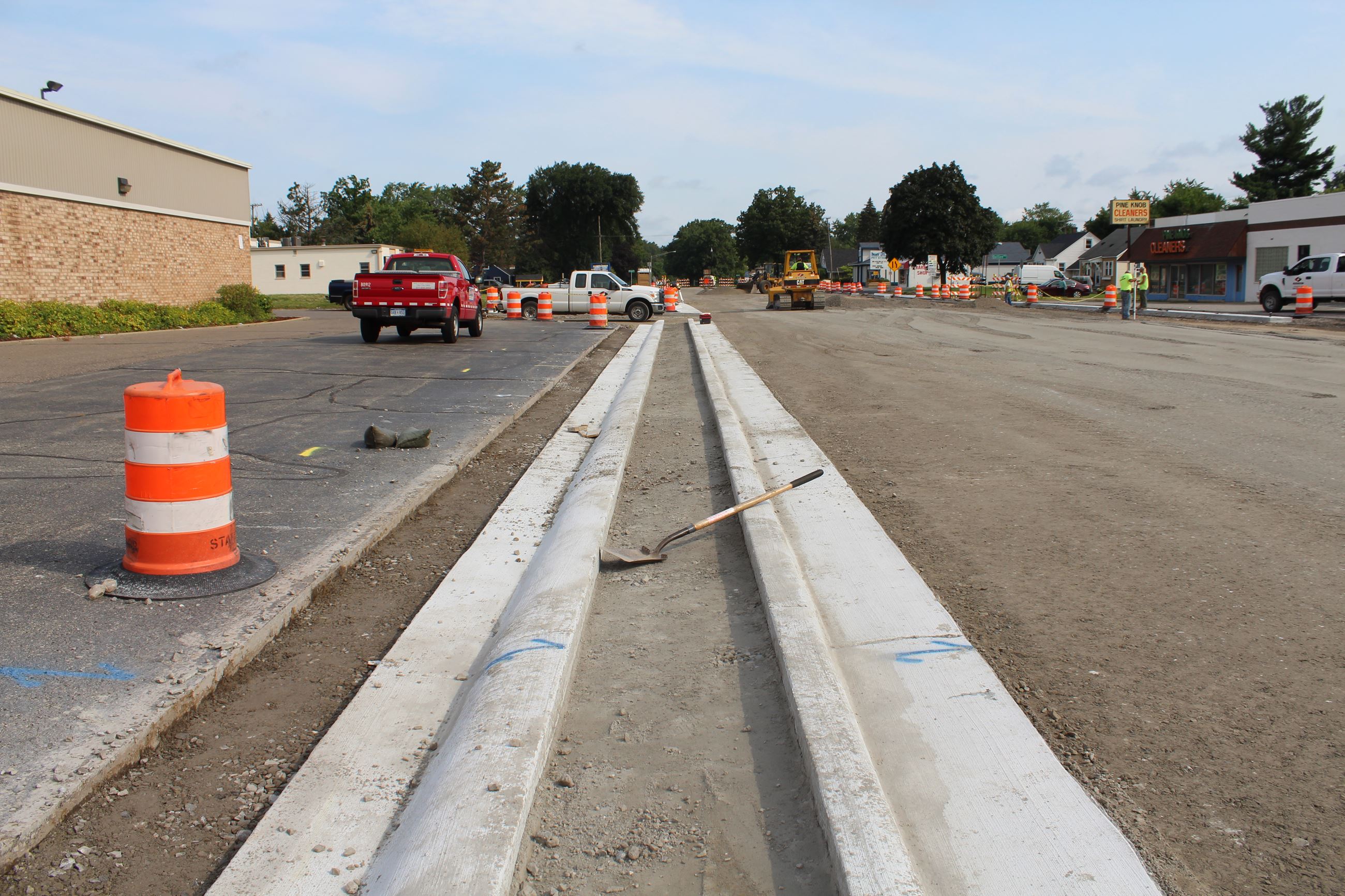 New curb on the North leg of the Walton Blvd. / Sashabaw Rd. intersection as part of the Walton Blvd. reconstruct in Waterford Township
